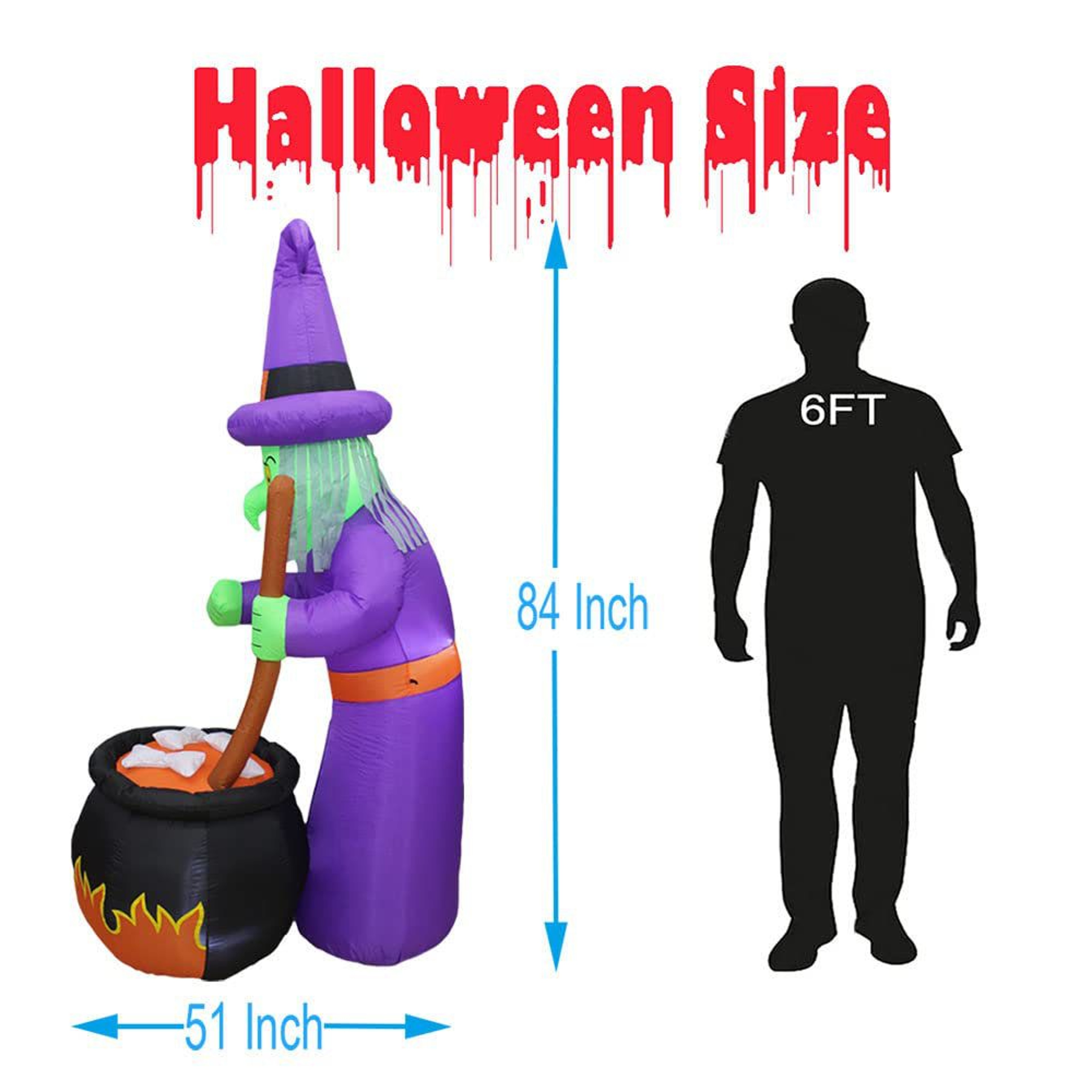 Halloween Witches Inflatable Outdoor Decoration With LED Lights 3
