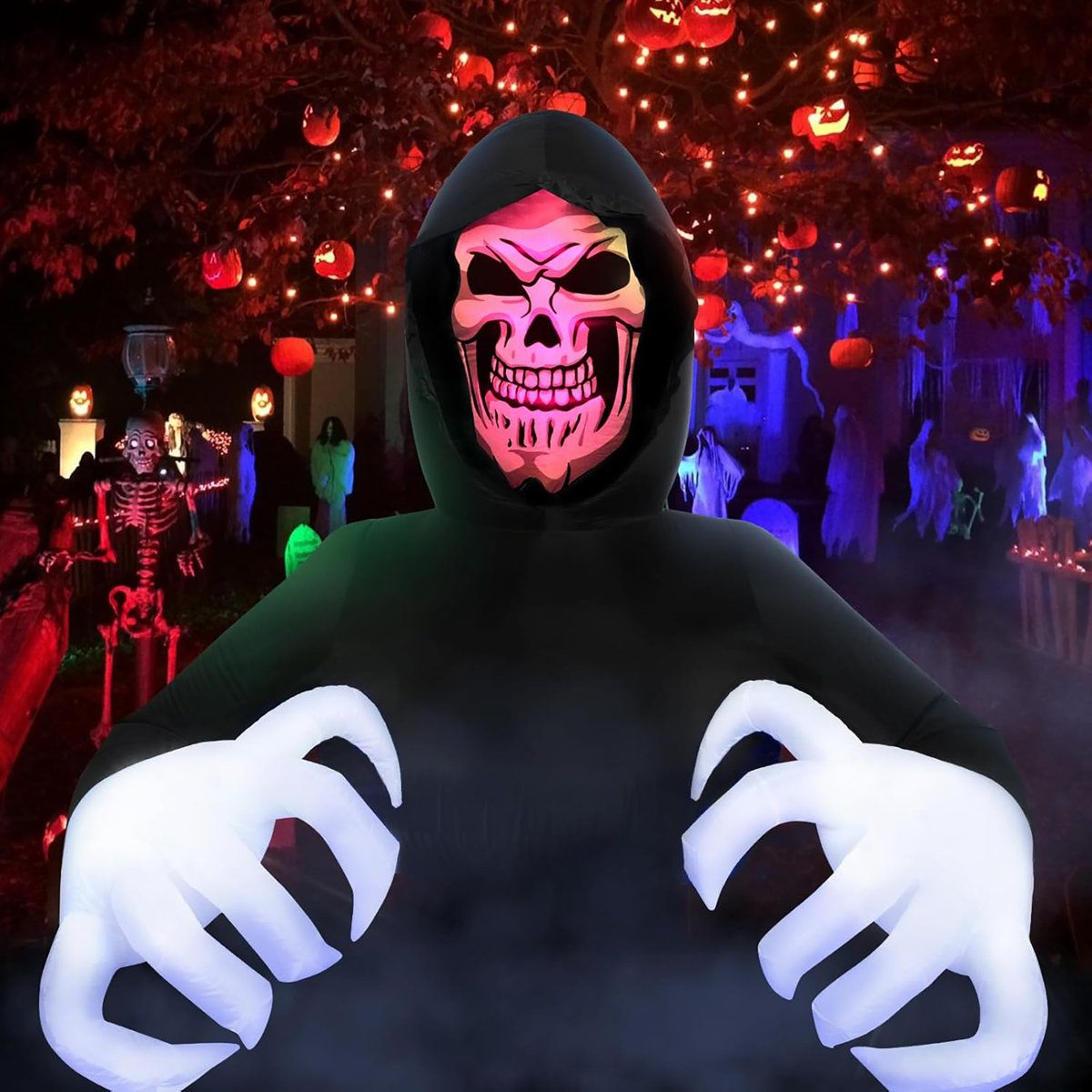 Halloween Inflatable Grim Reaper Outdoor Yard Decoration With LED Lights 0