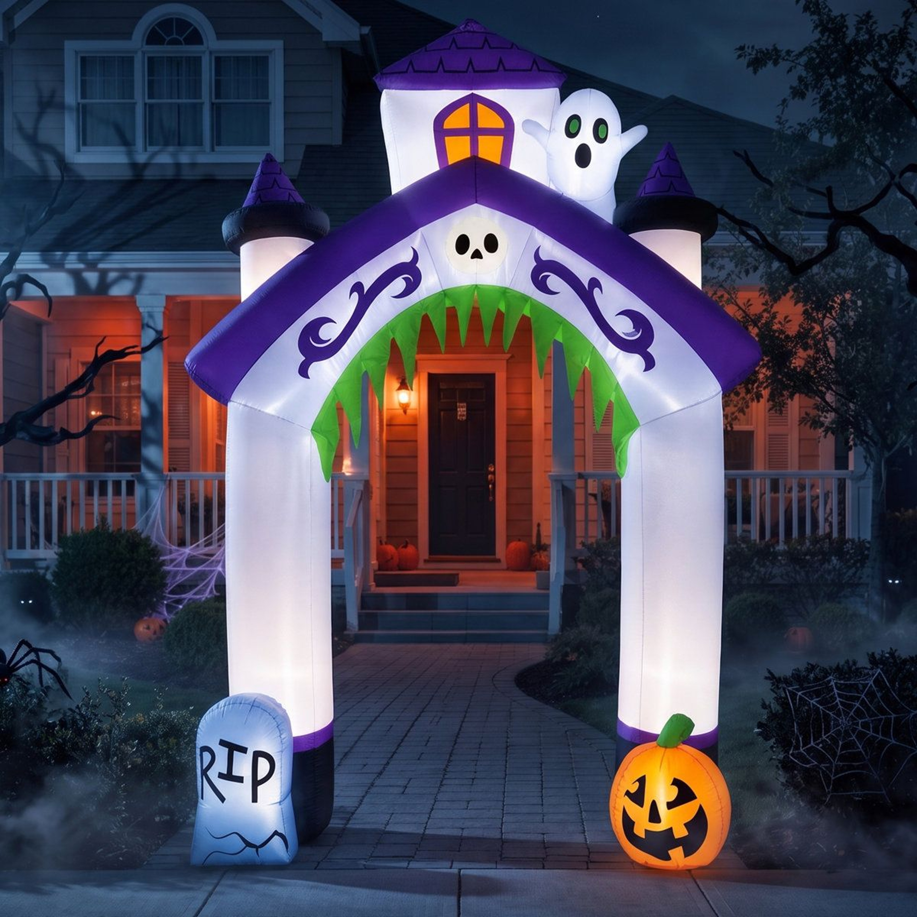 Halloween Castle Archway Inflatable Decoration With Lights 0