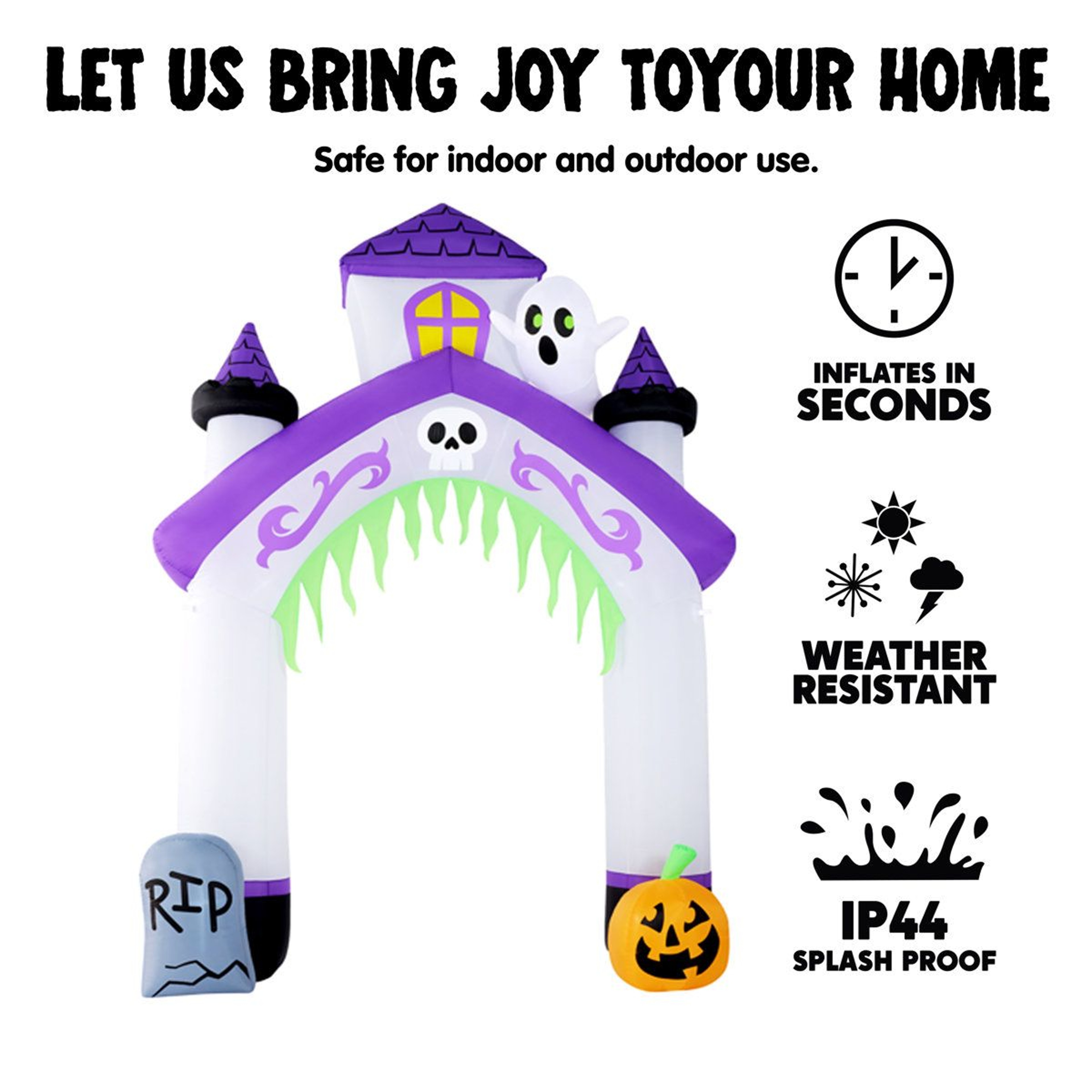 Halloween Castle Archway Inflatable Decoration With Lights 2