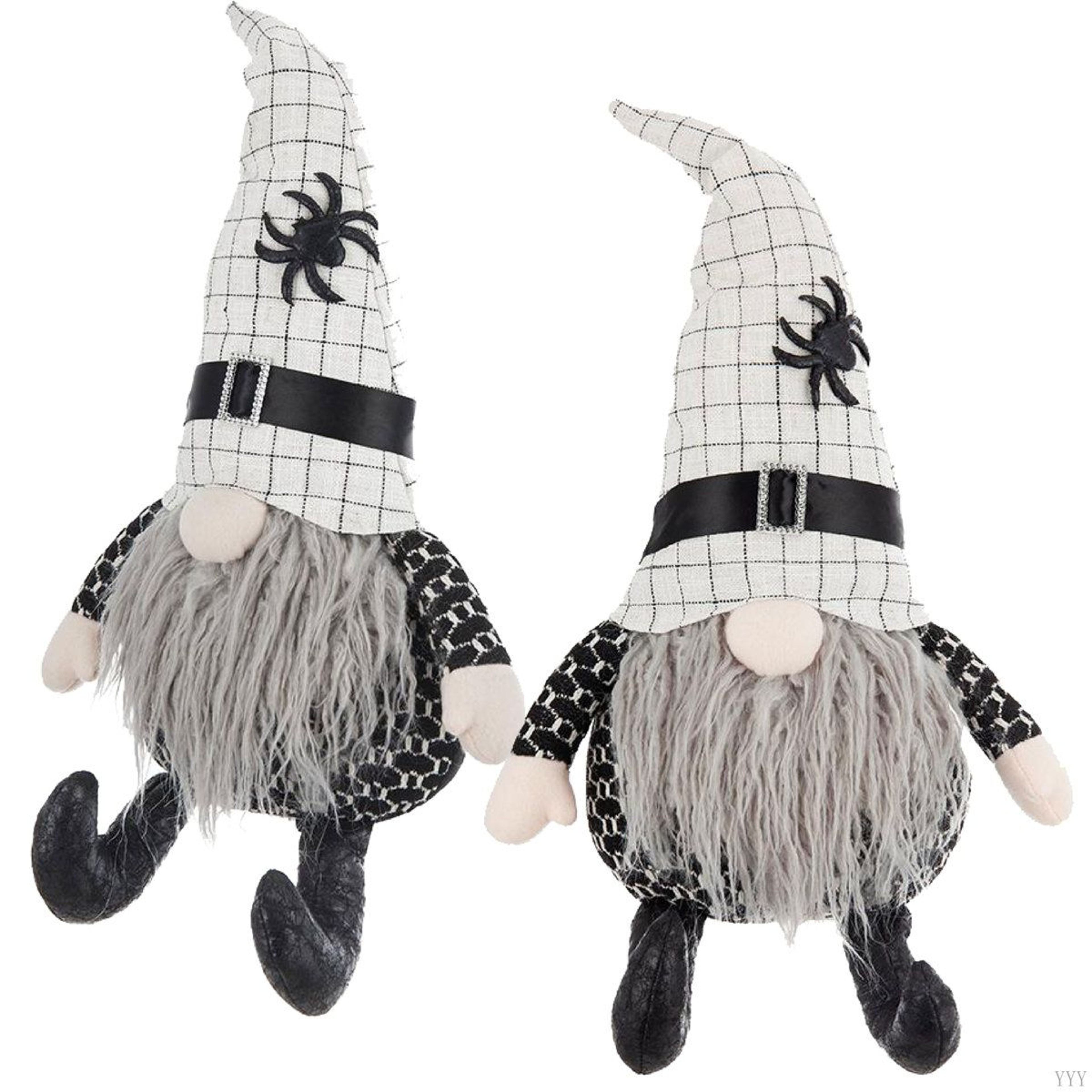 Halloween Sitting Gnome Decoration With White Hat And Spider Design 7
