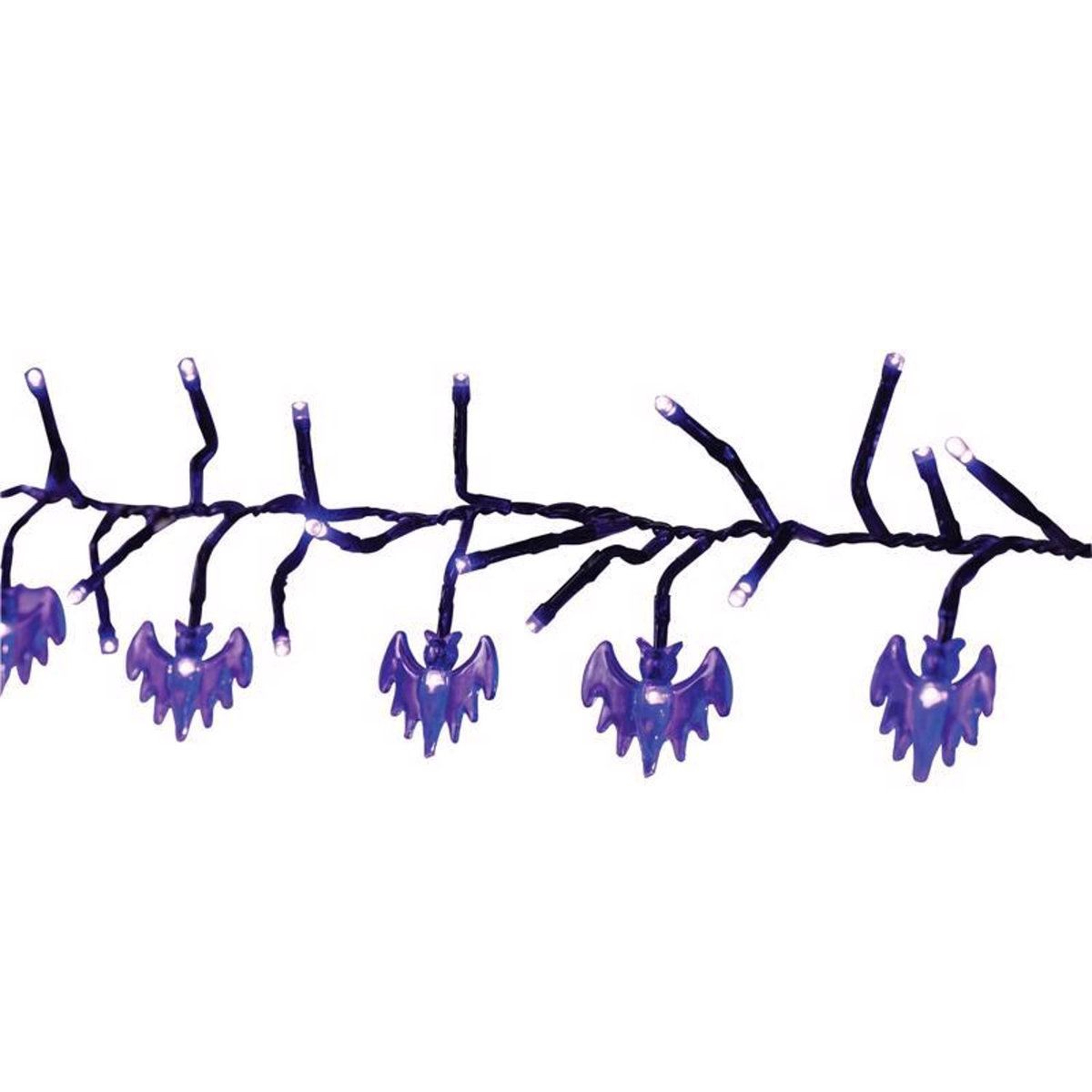 Halloween Purple LED Bat String Lights Plug In Decoration 0