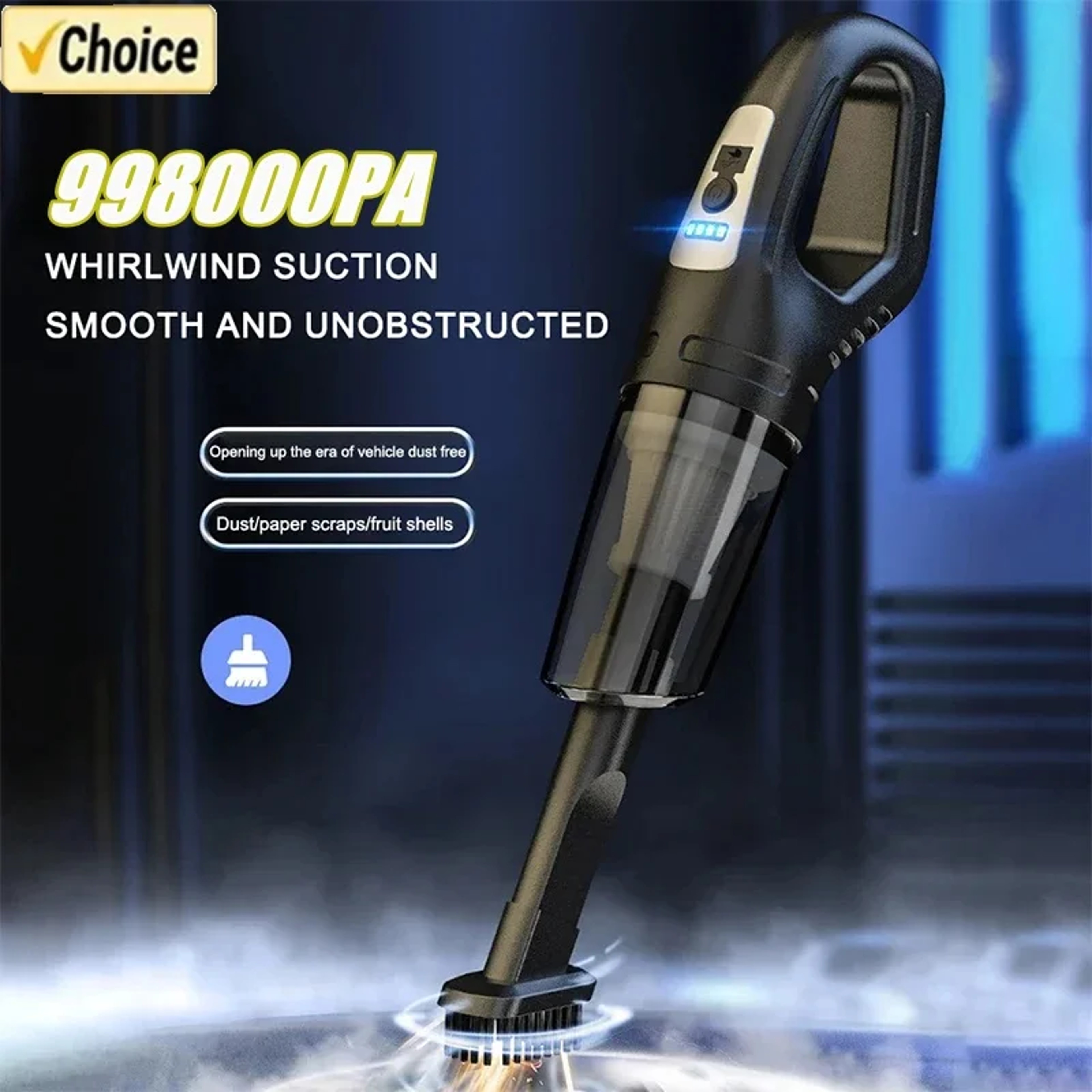 2 in 1 Wireless Vacuum Cleaner and Air Duster Rechargeable Handheld Vacuum for Cars Homes and Hard
