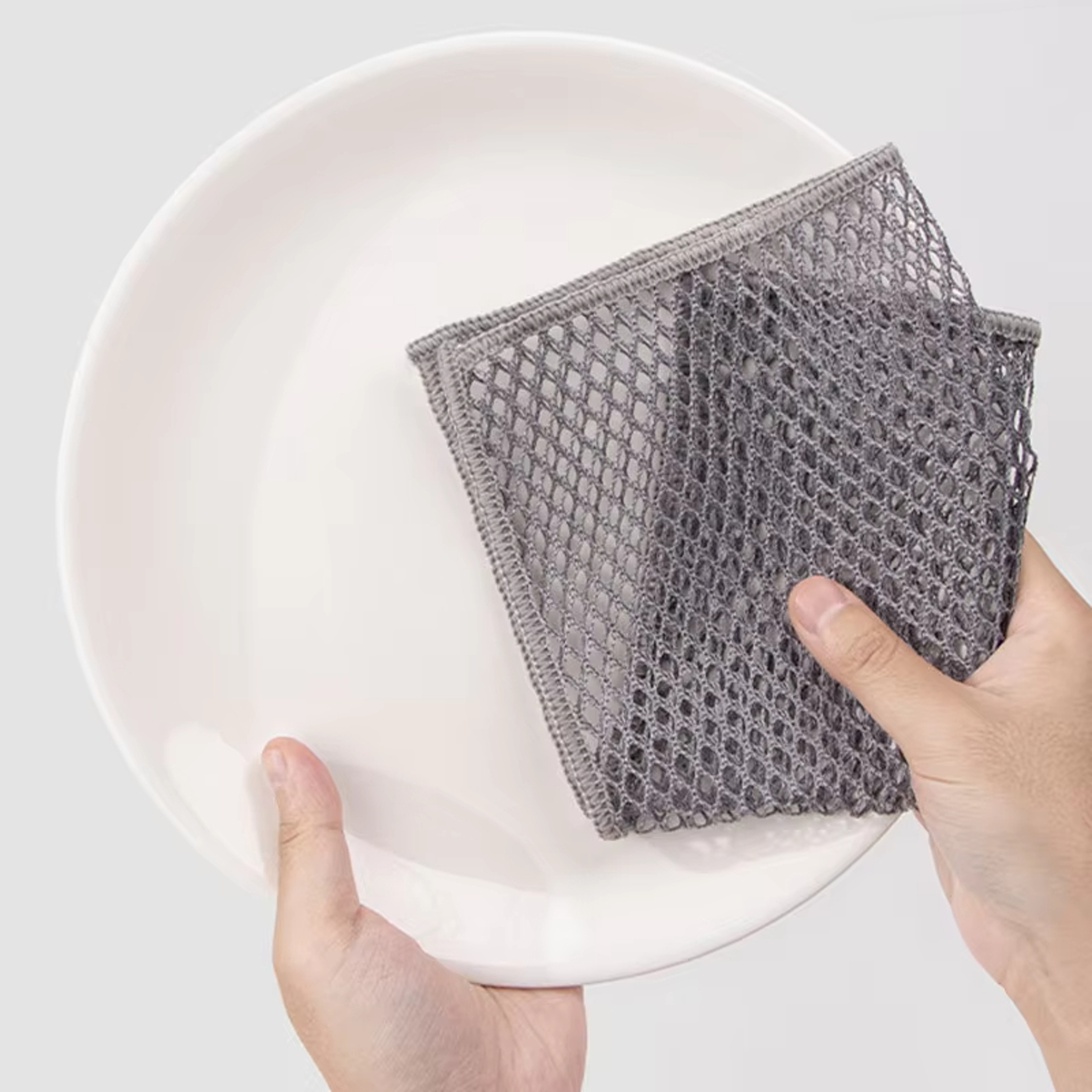 Mesh Dish Cloth Reusable Kitchen Cleaning Cloth for Non Stick Cookware & Grease Removal – view 3