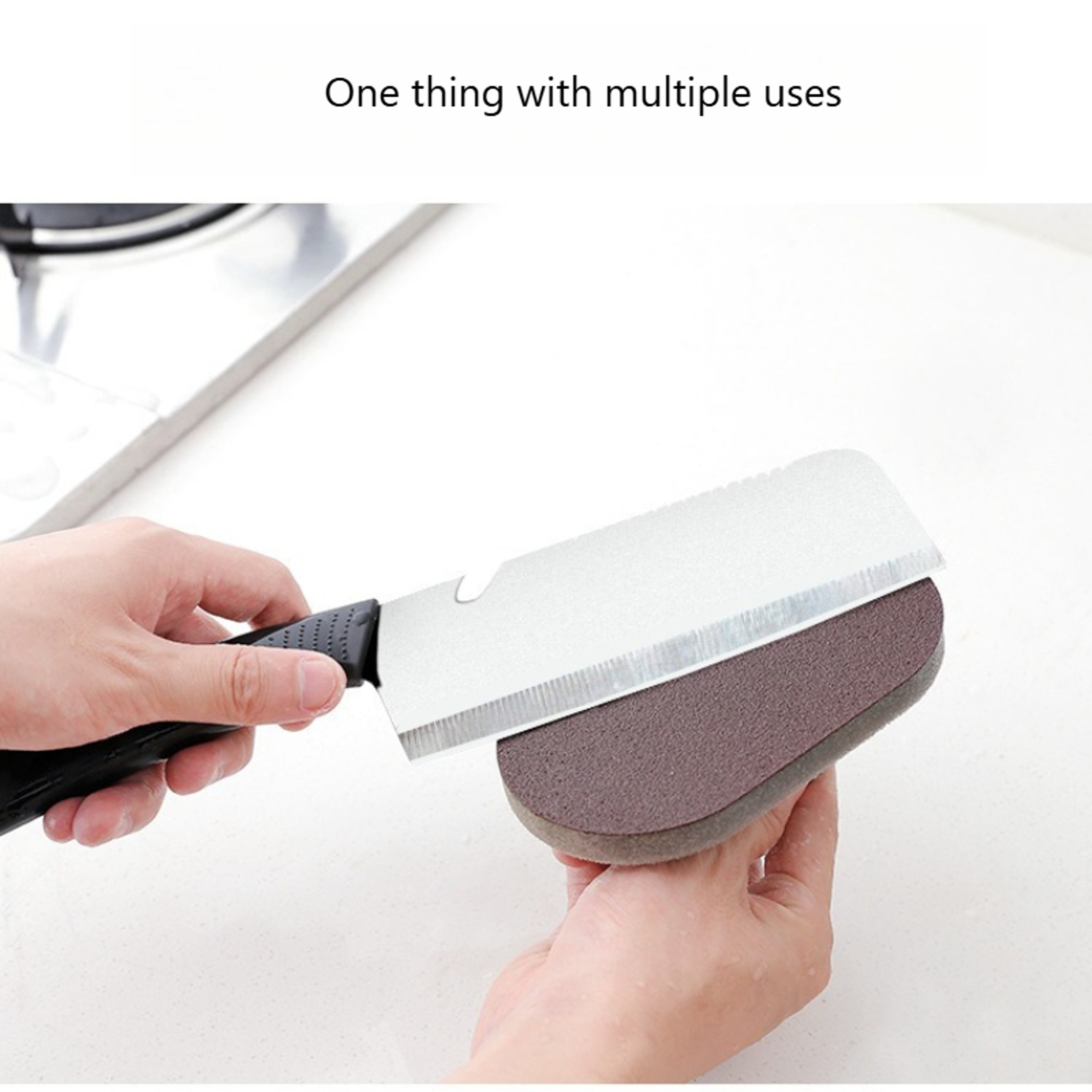 Magic Emery Sponge Handle Scrubber For Pots Pans  Rust Removal 1