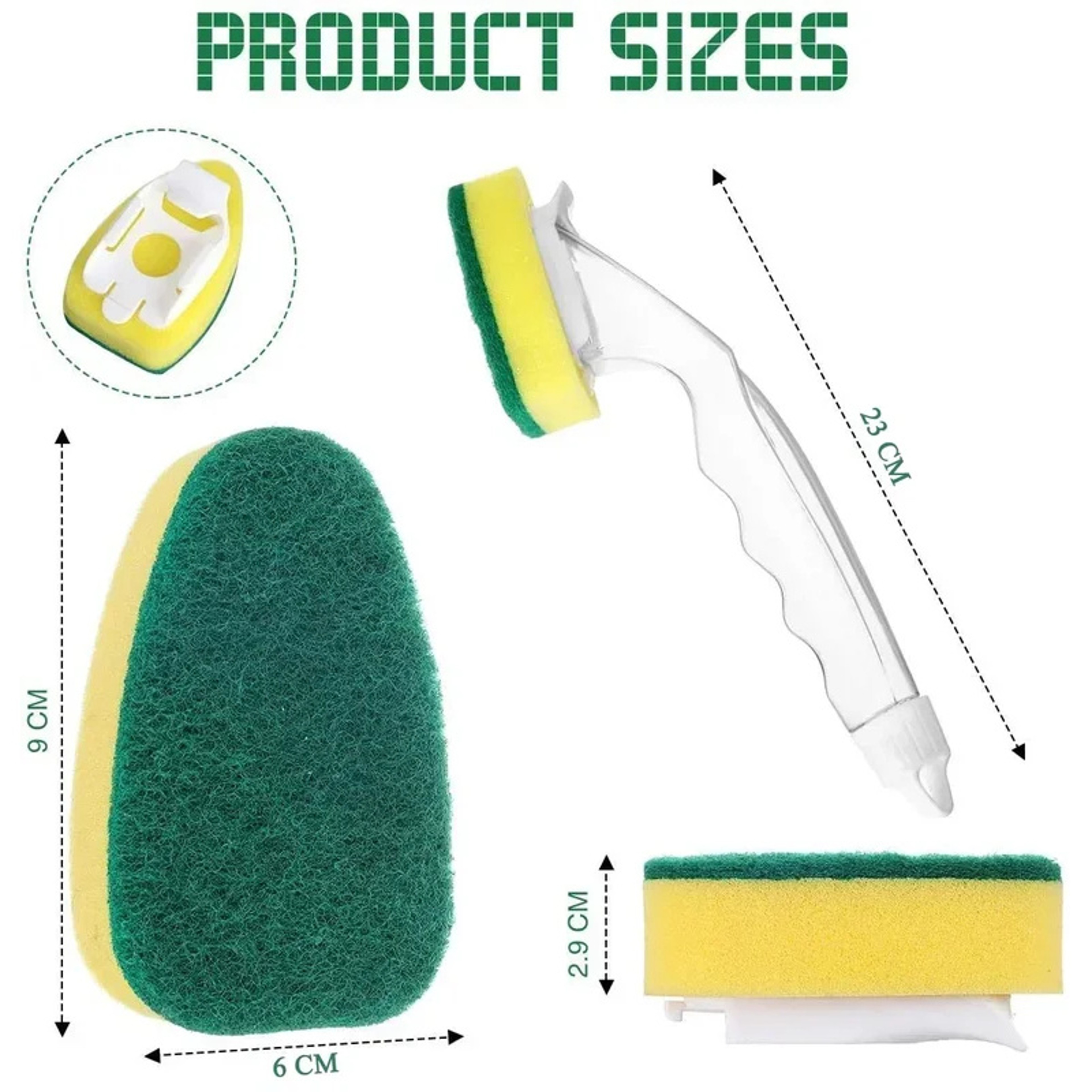 Soap Dispenser Dish Sponge Replacement Scrubber Heads for Fast Kitchen Cleaning – view 6