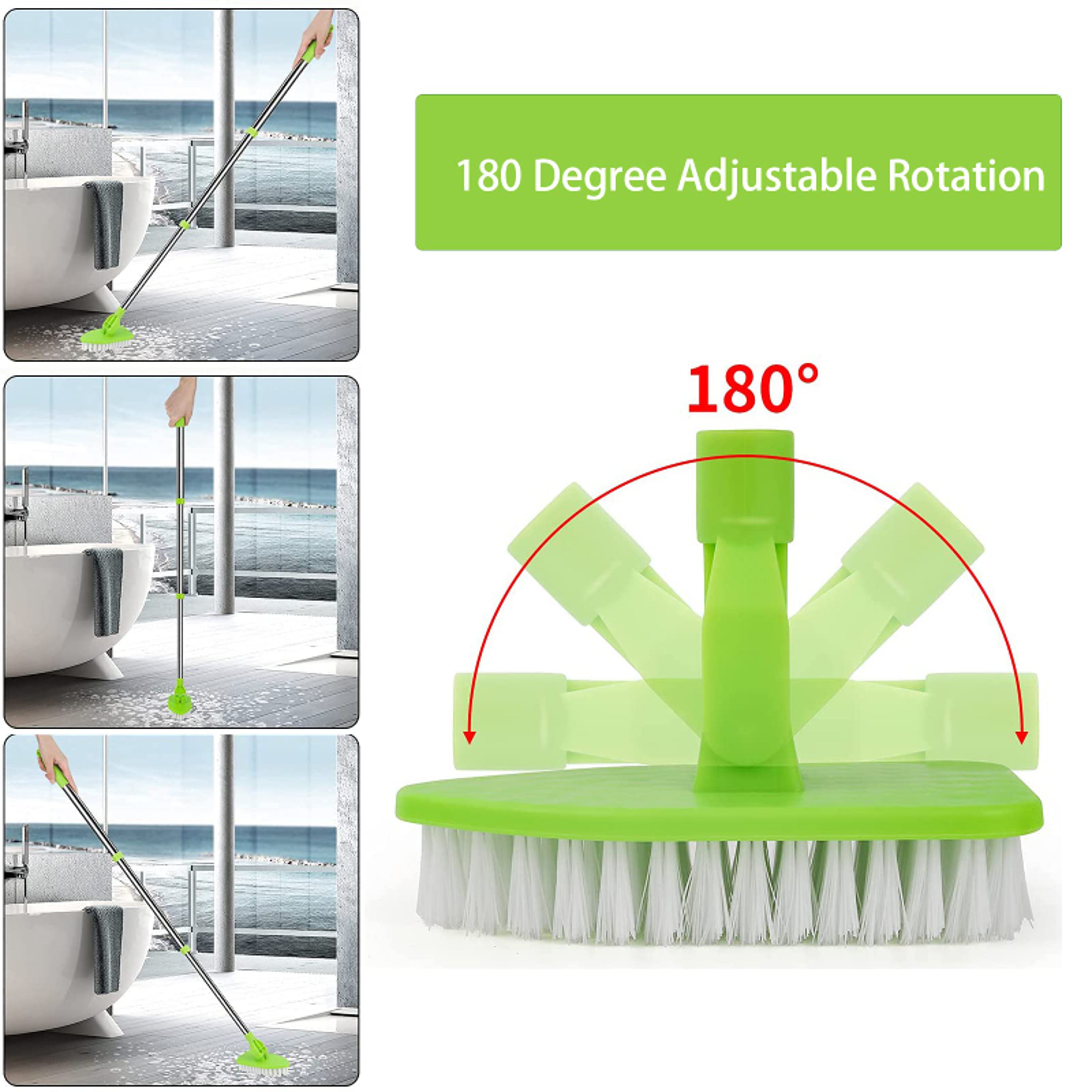Triangle Telescopic Cleaning Brush with Sponge Glass Wiper for Windows, Bathroom & Floor Cleaning – view 5