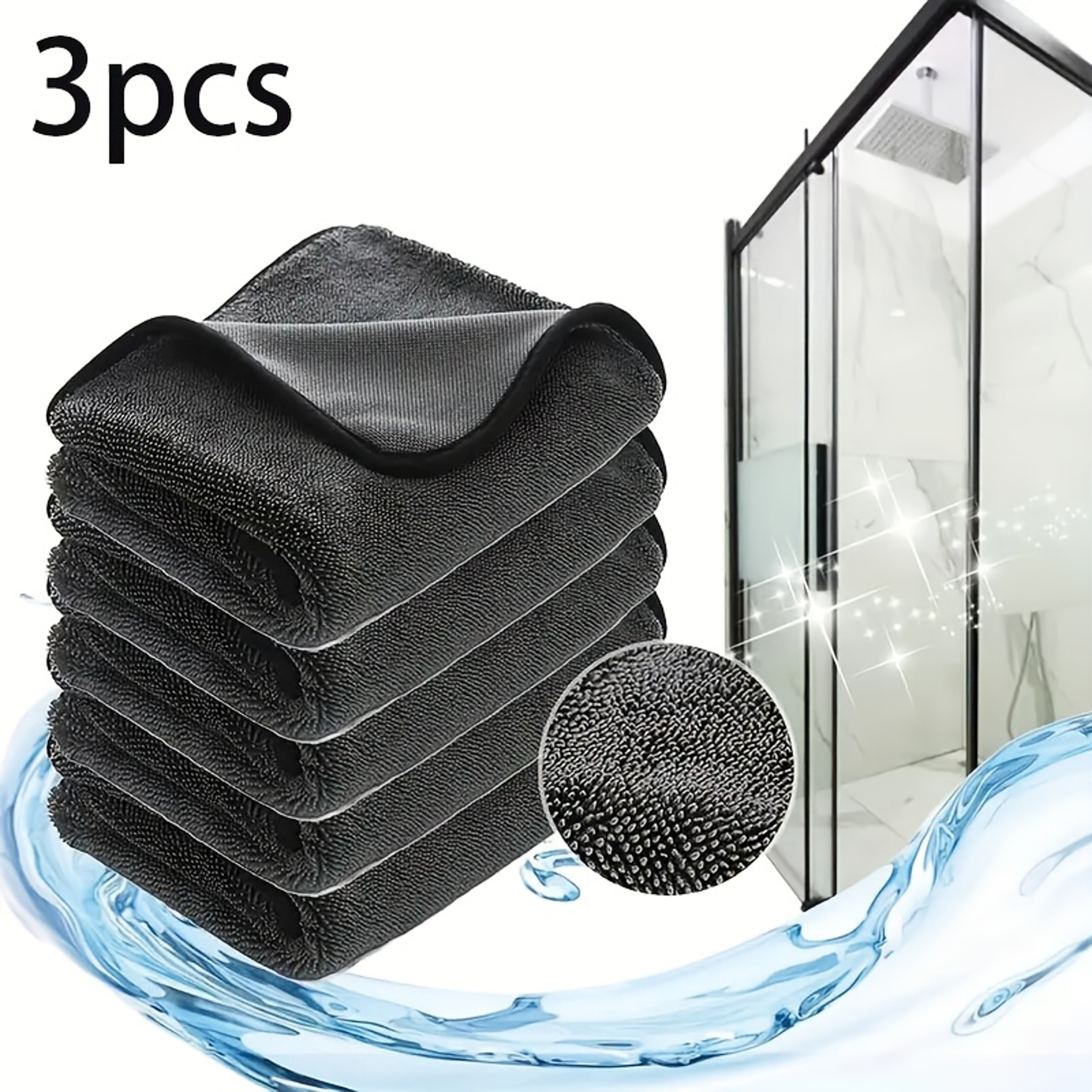 Magic Microfiber Cleaning Cloth 3-Pack – Streak-Free Reusable Cleaning Towels for Glass, Kitchen & Home – view 1