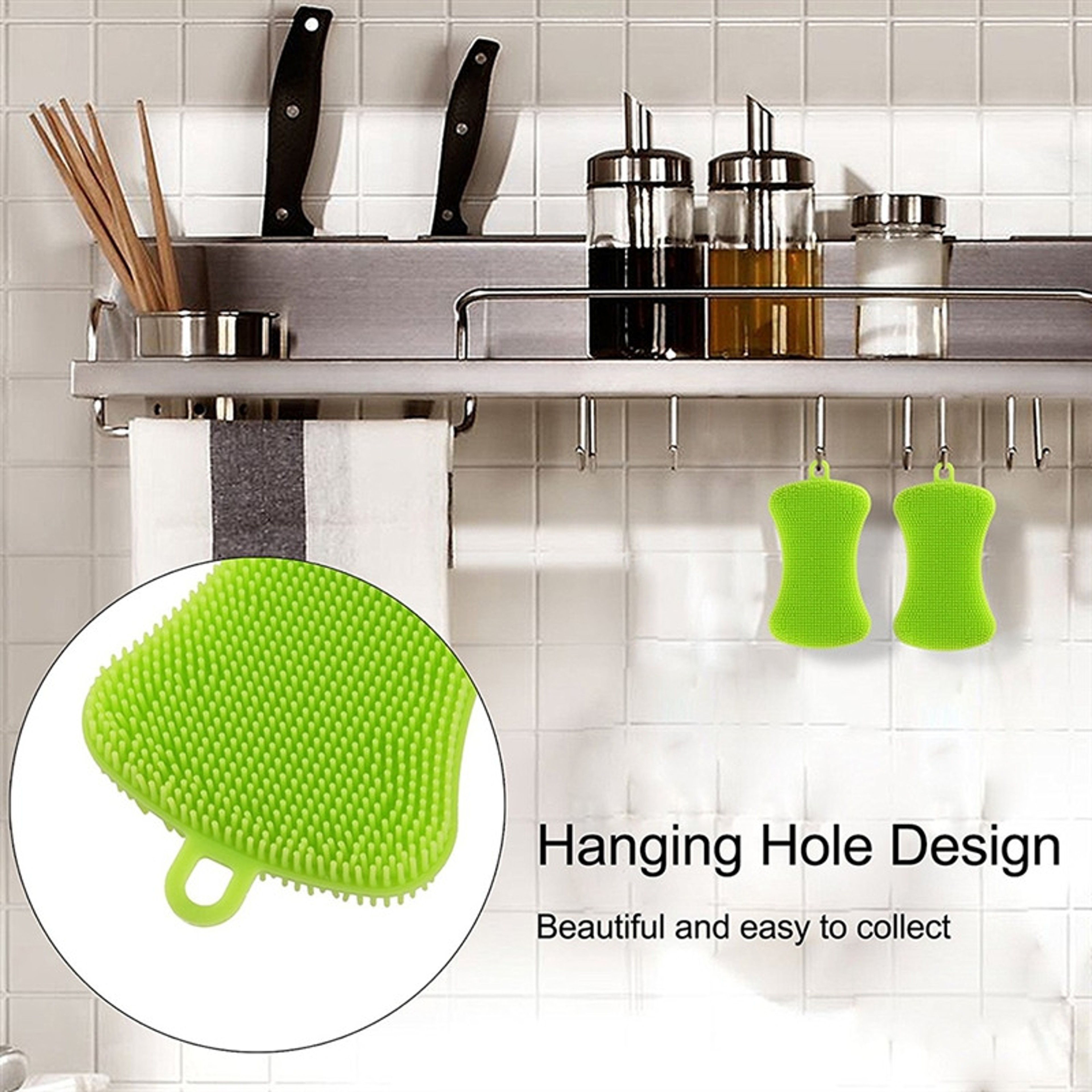 Reusable Silicone Dish Scrubber Non Scratch Kitchen Cleaning Sponge For Dishes  Cookware 4