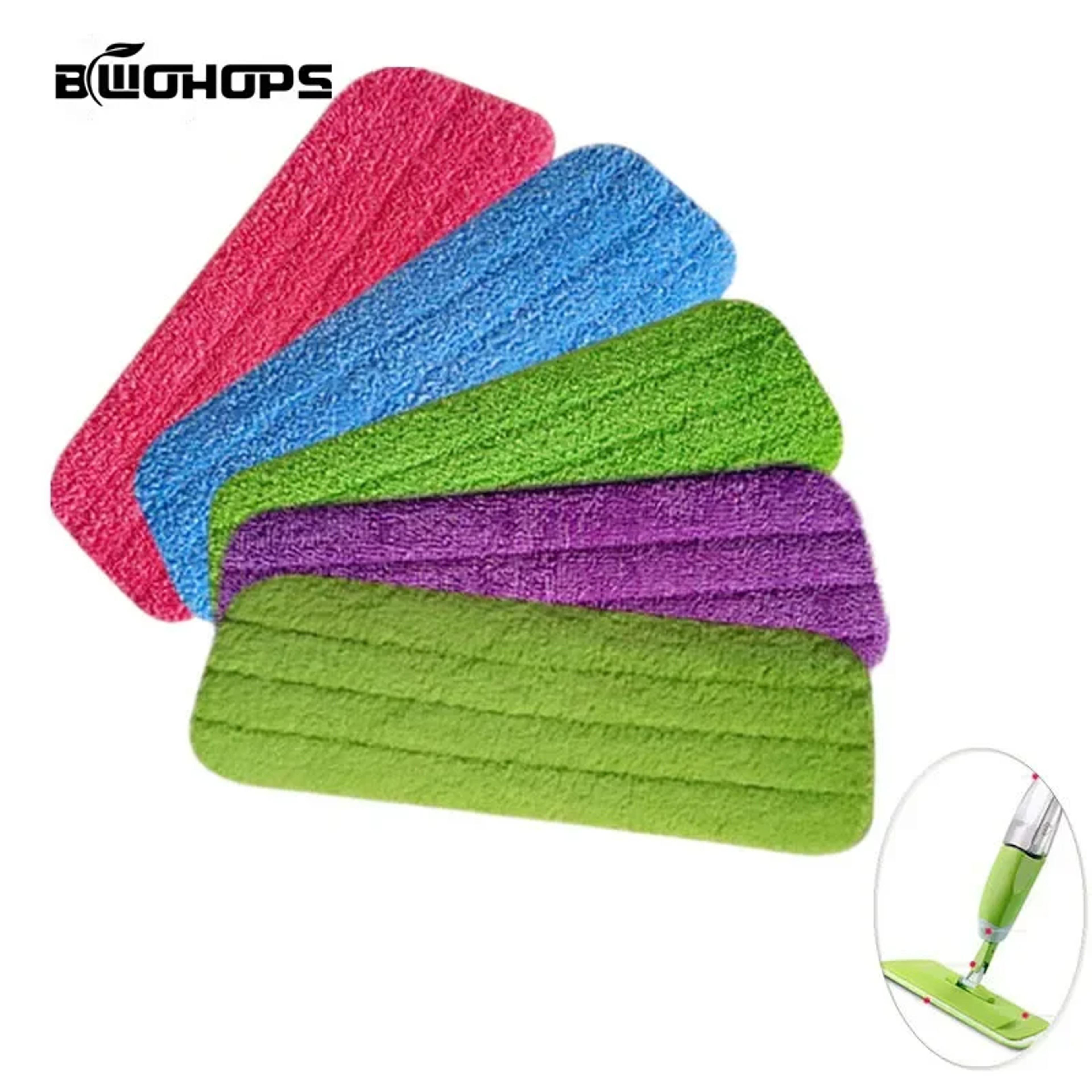 Reusable Microfiber Cleaning Pads Set for Floor, Tile & Window Cleaning – view 1