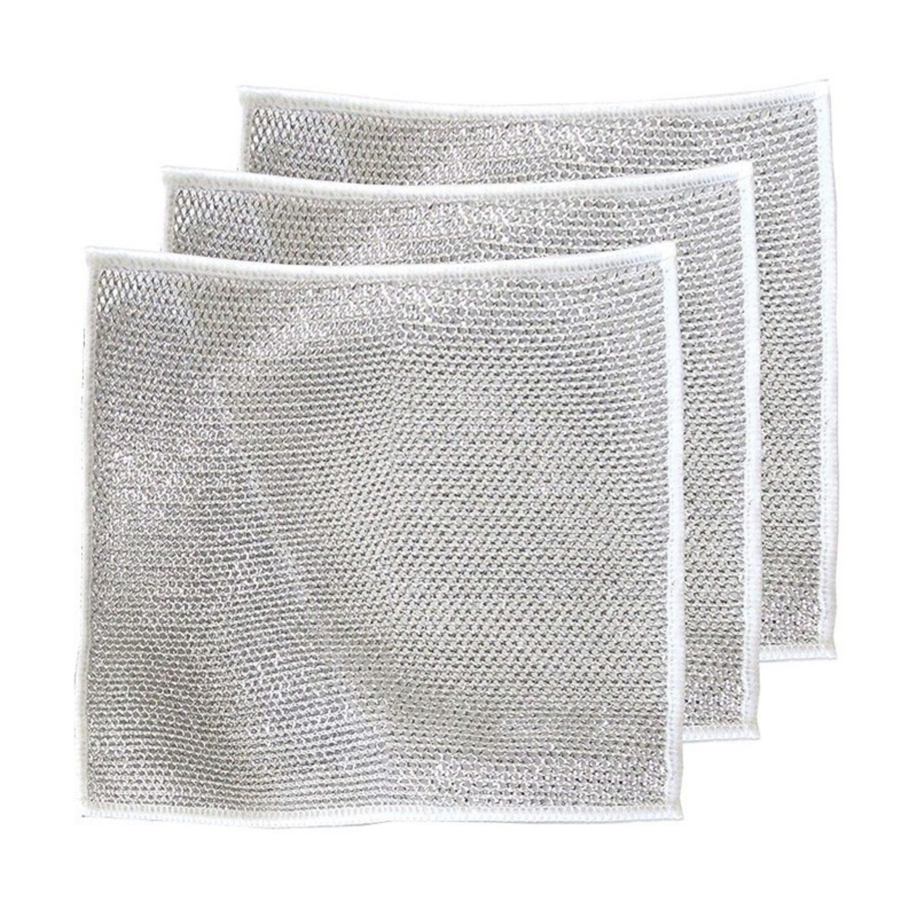Magic Dishcloth Silver Wire Cleaning Cloth Pack Reusable Microfiber Kitchen Scrub Towels – view 7