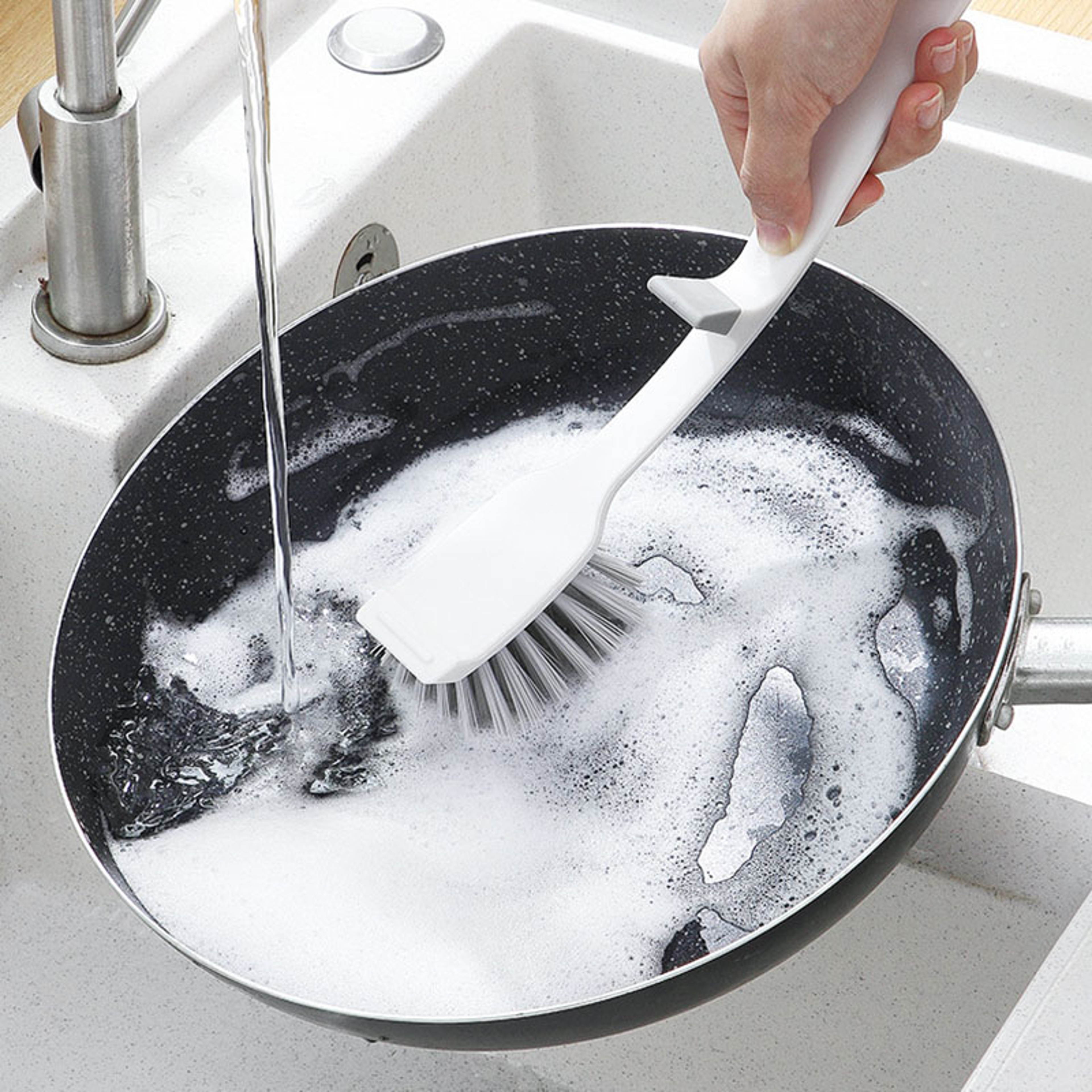 Long Handle Dish Cleaning Brush for Pots & Pans | Non-Scratch Pot Scrub Brush – view 2
