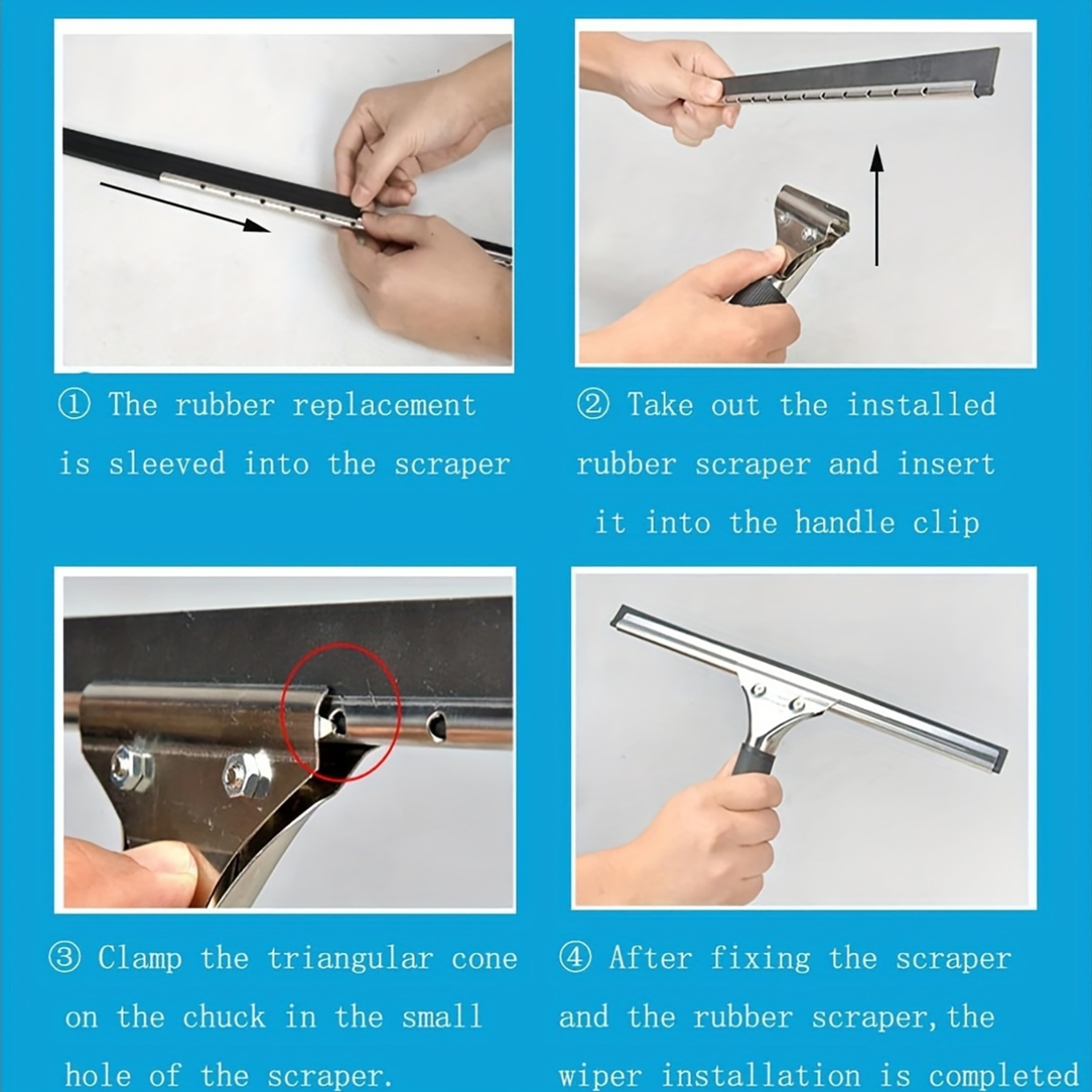 Universal Squeegee Replacement Rubber Silicone Window Squeegee Blade Refill Roll – view 6