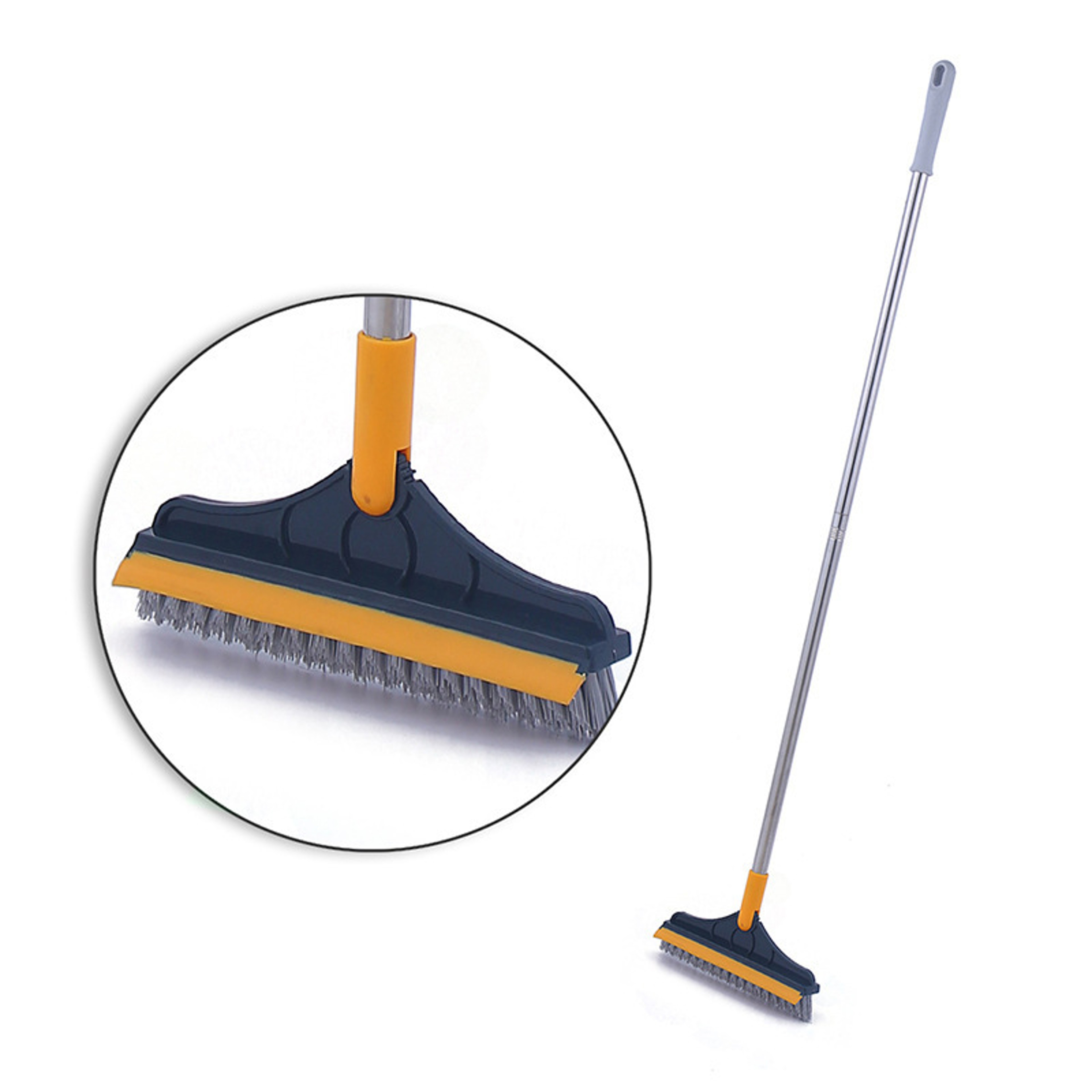 Floor Scrub Brush With Long Handle  Window Squeegee For Bathroom Kitchen Floor Cleaning 7