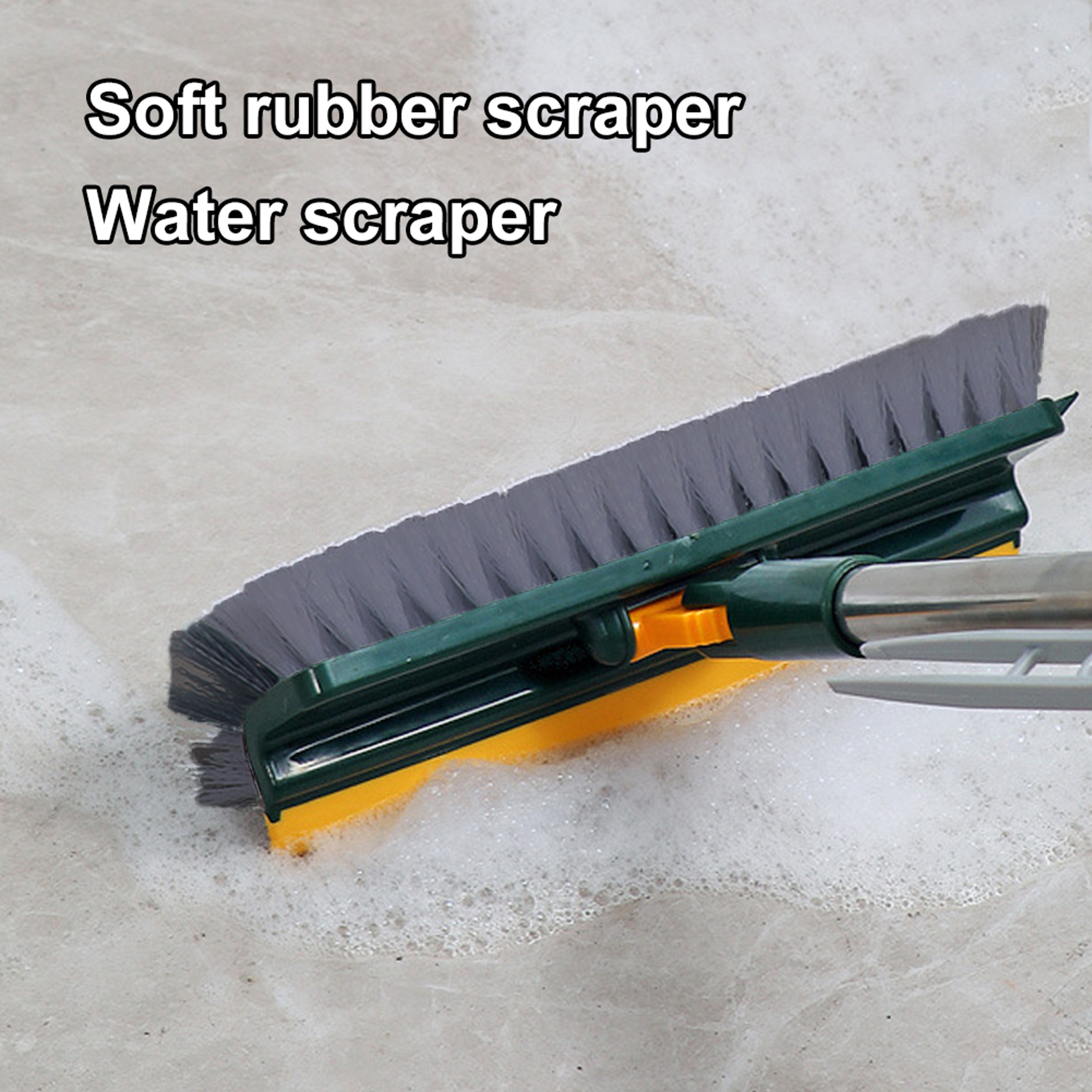 Floor Scrub Brush With Long Handle And Rotating Grout Cleaning Head 5