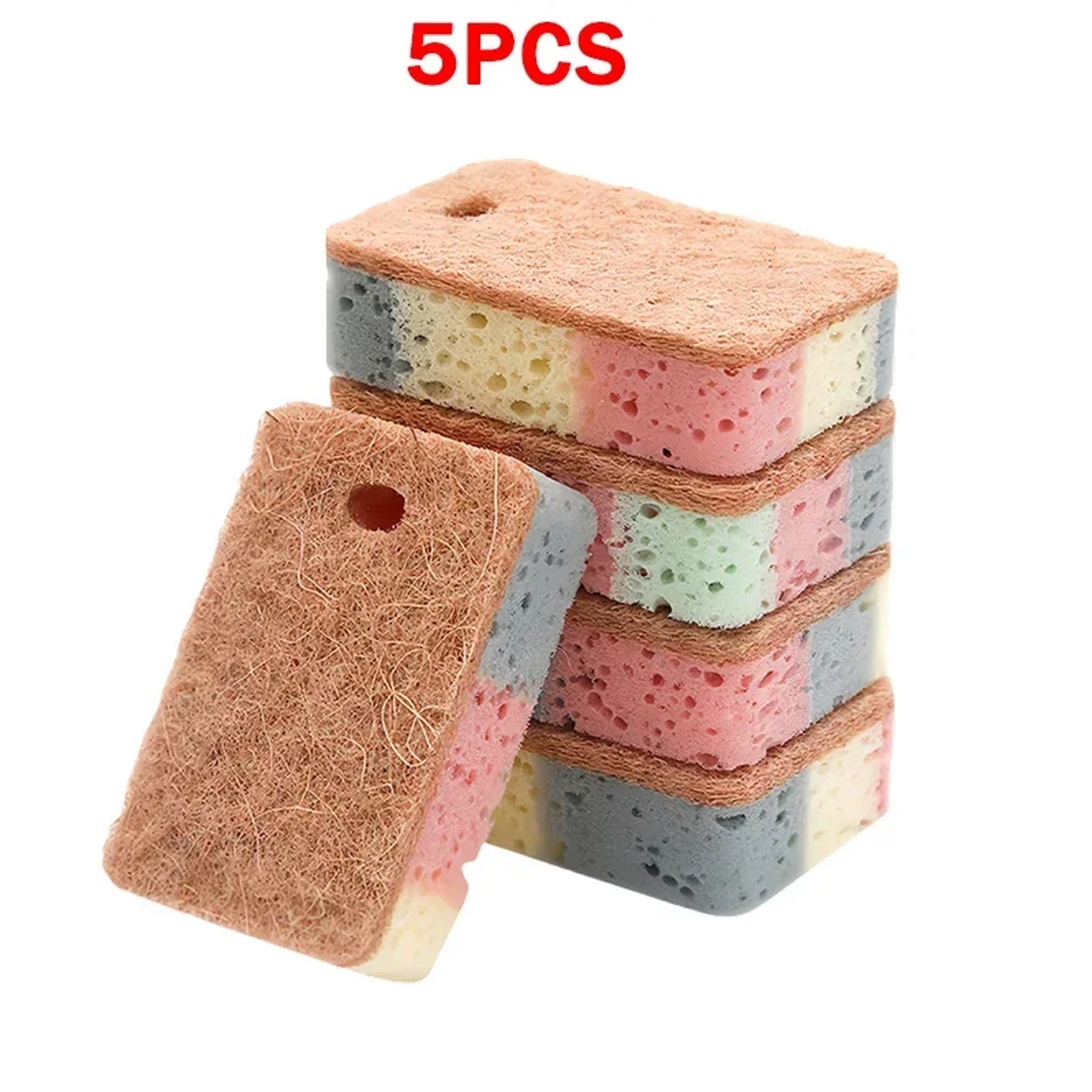 EcoClean Wood Pulp Sponge Reusable Dishwashing Sponge For ScratchFree Kitchen Cleaning 6