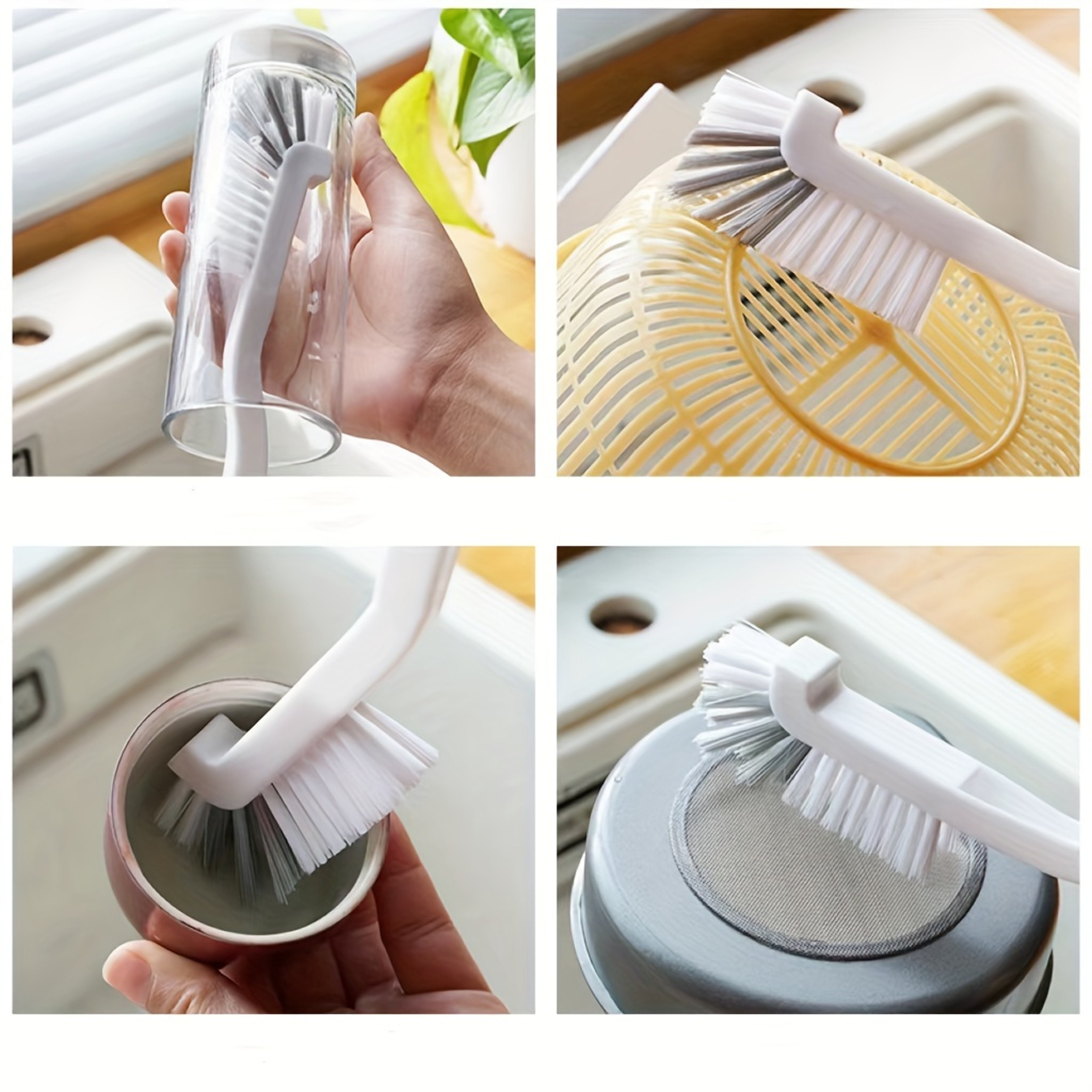 Heavy Duty Kitchen Scrub Brush with Long Handle & Stiff Bristles for Dishes, Sinks and Crevices – view 6