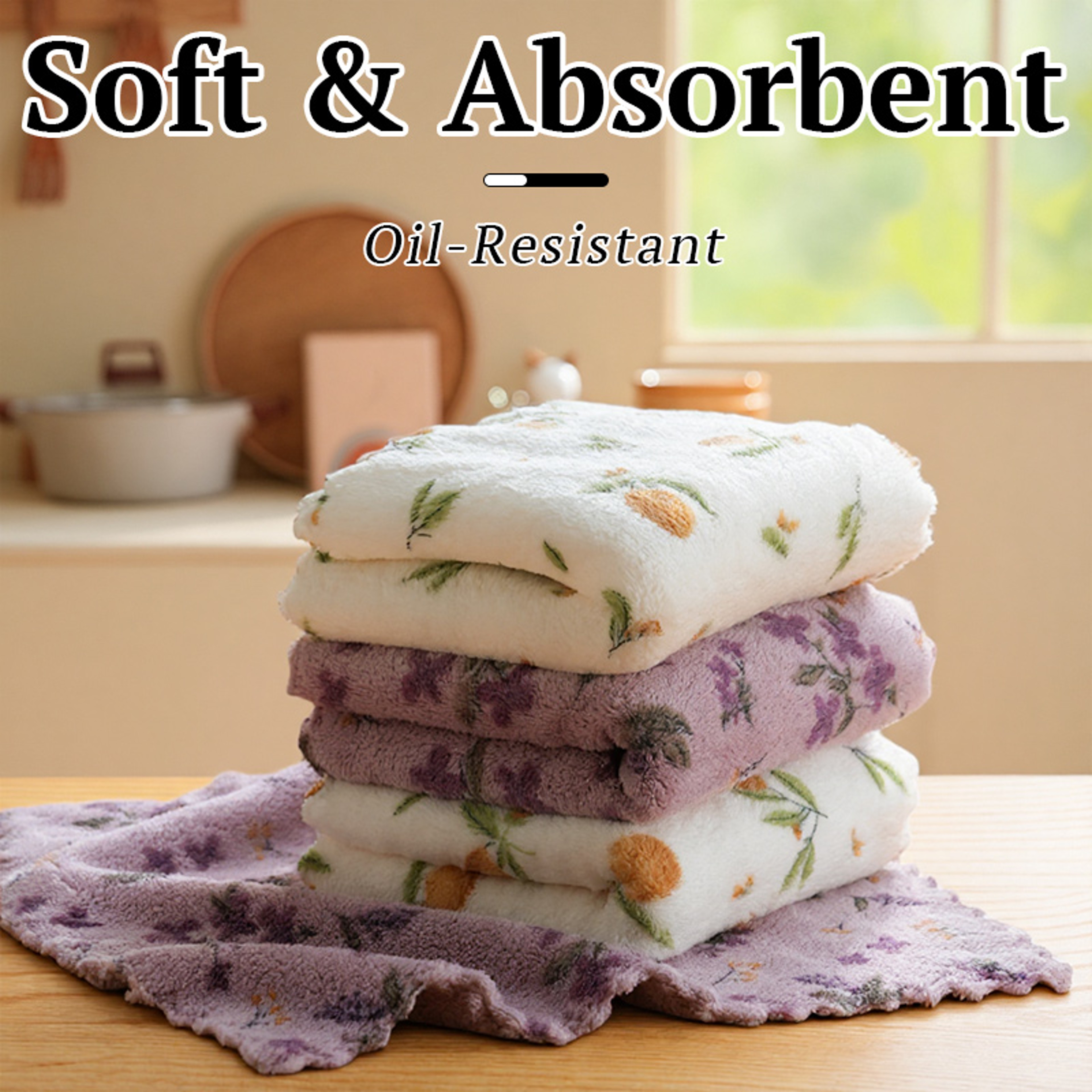 Ultra Absorbent Kitchen Dish Cloth Reusable Kitchen Towels for Fast Drying, Streak Free Cleaning – view 2