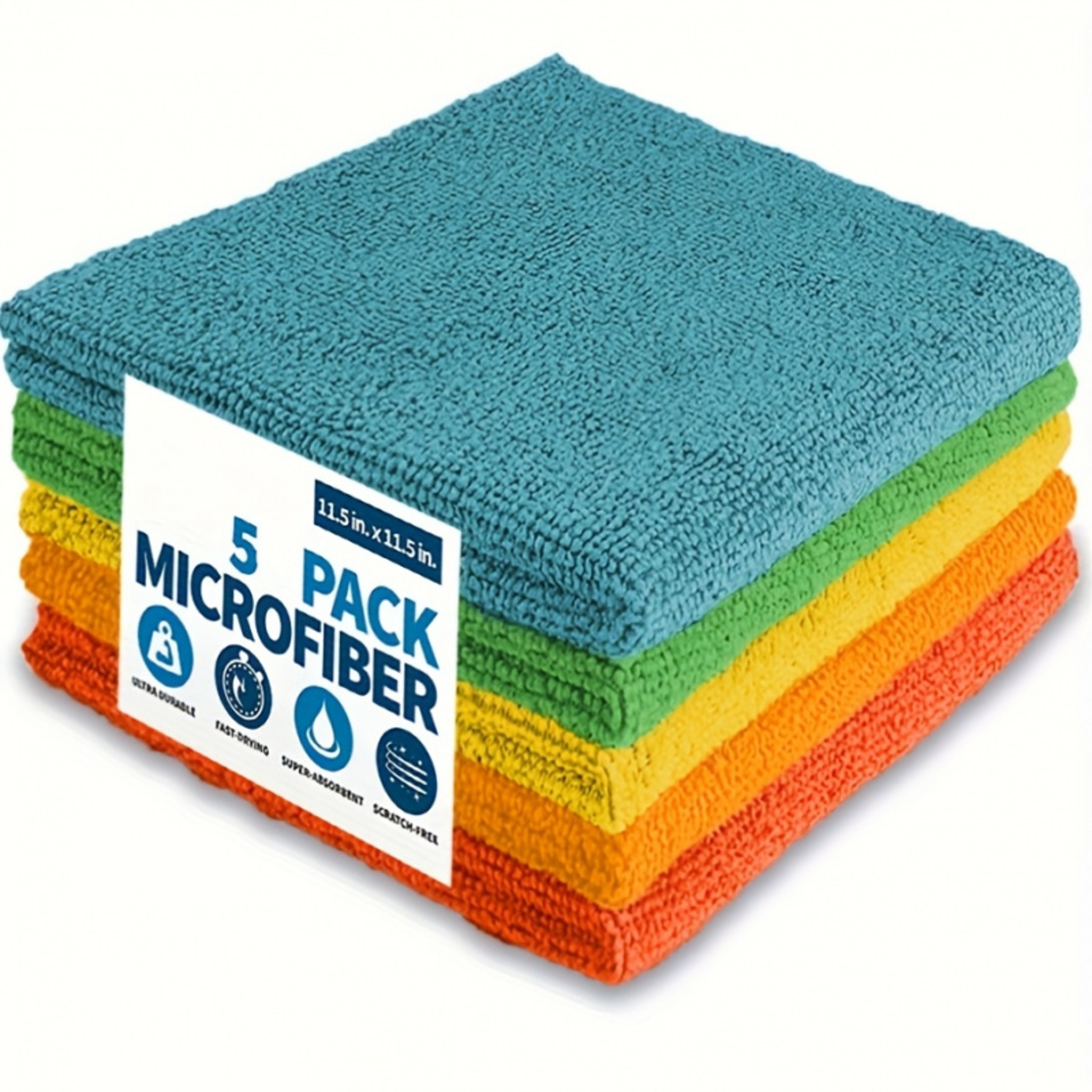 Ultra Absorbent Microfiber Cleaning Cloth For Streak Free Multi Surface Cleaning 2