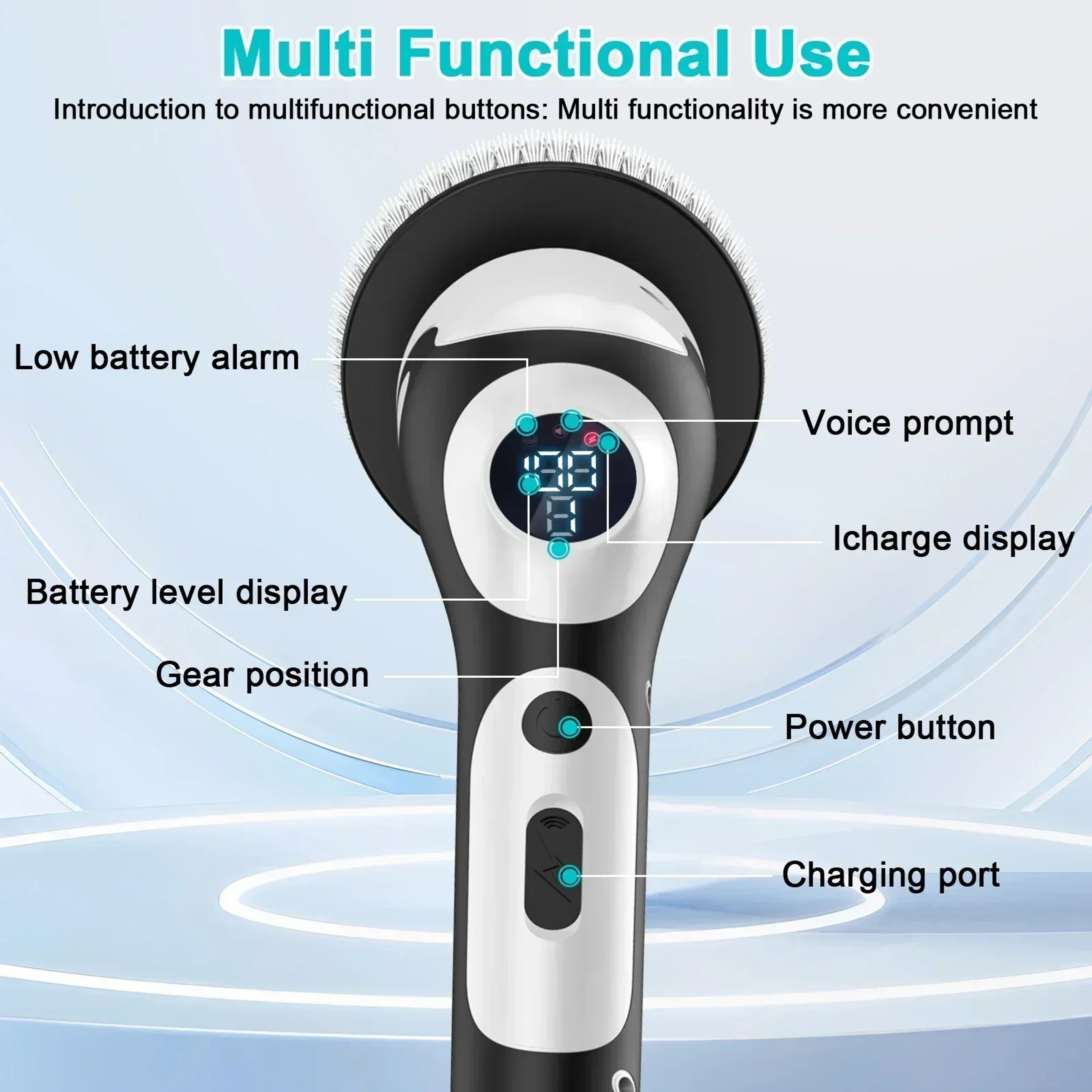 Electric Cleaning Brush Cordless Spin Scrubber for Kitchen & Home Cleaning – view 4