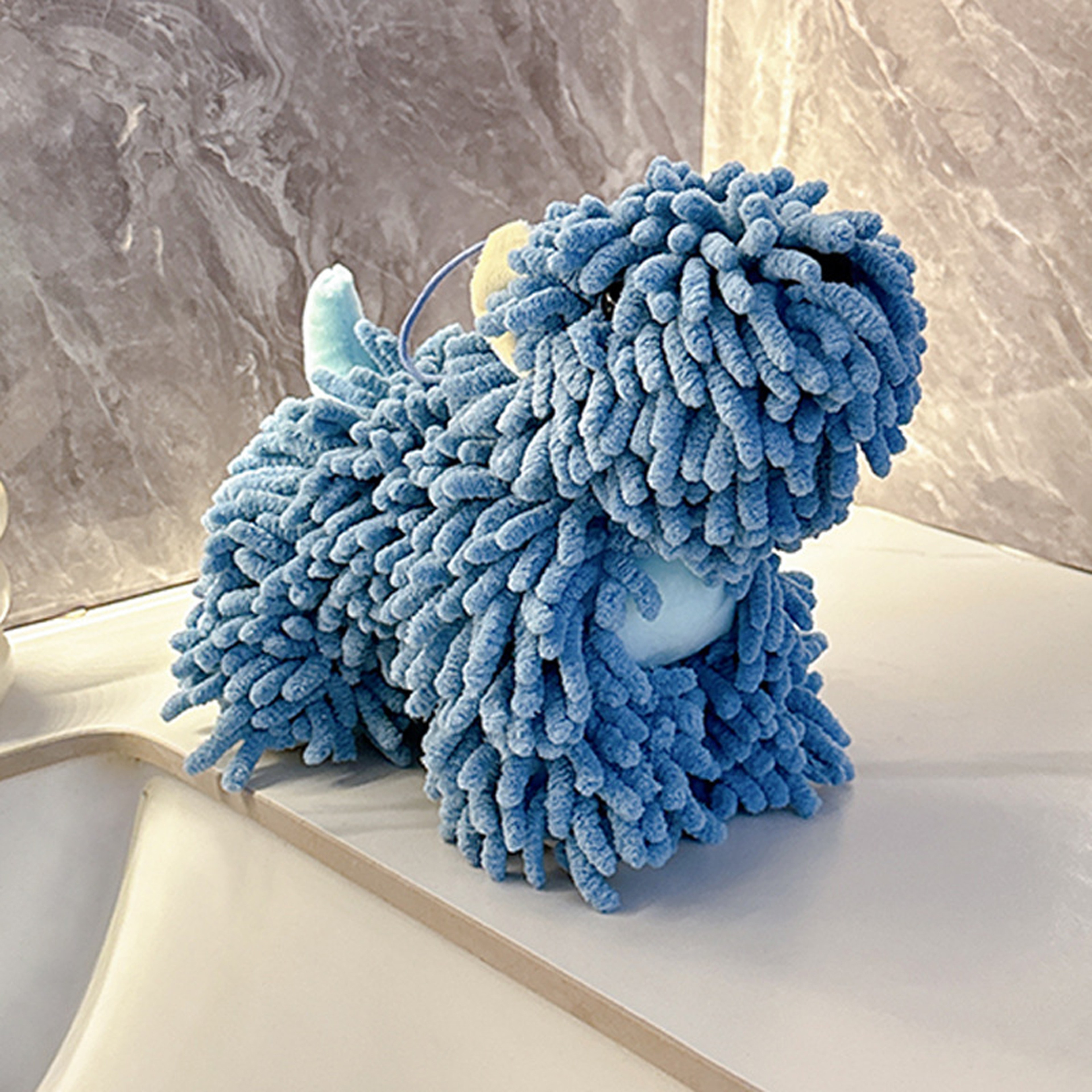 Cute Dog Chenille Hand Towel With Hanging Loop For Bathroom  Kitchen 6
