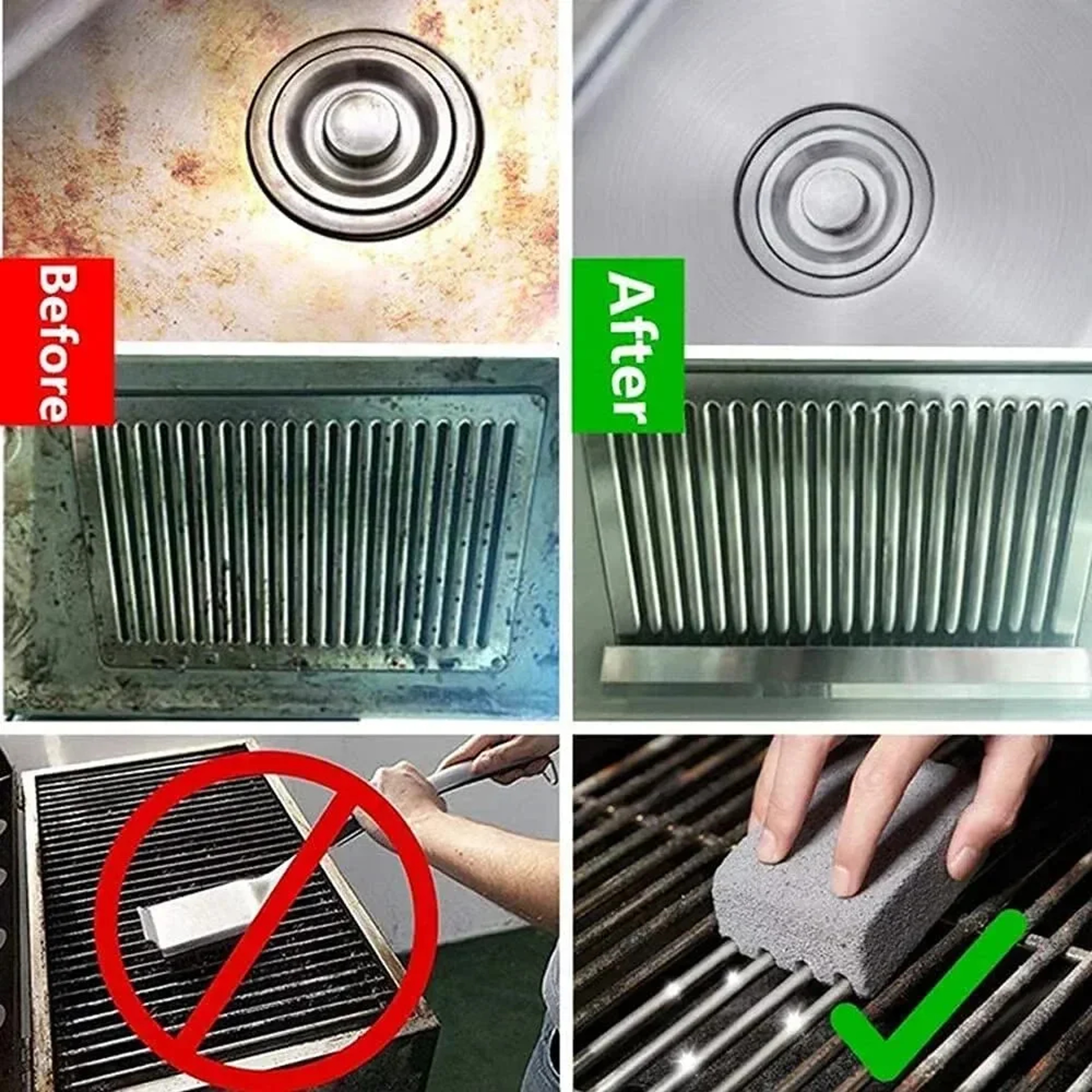 HeavyDuty BBQ Grill Cleaning Brick Pack Non Scratch Grill Cleaning Stone For BBQ Grills  Griddles 1