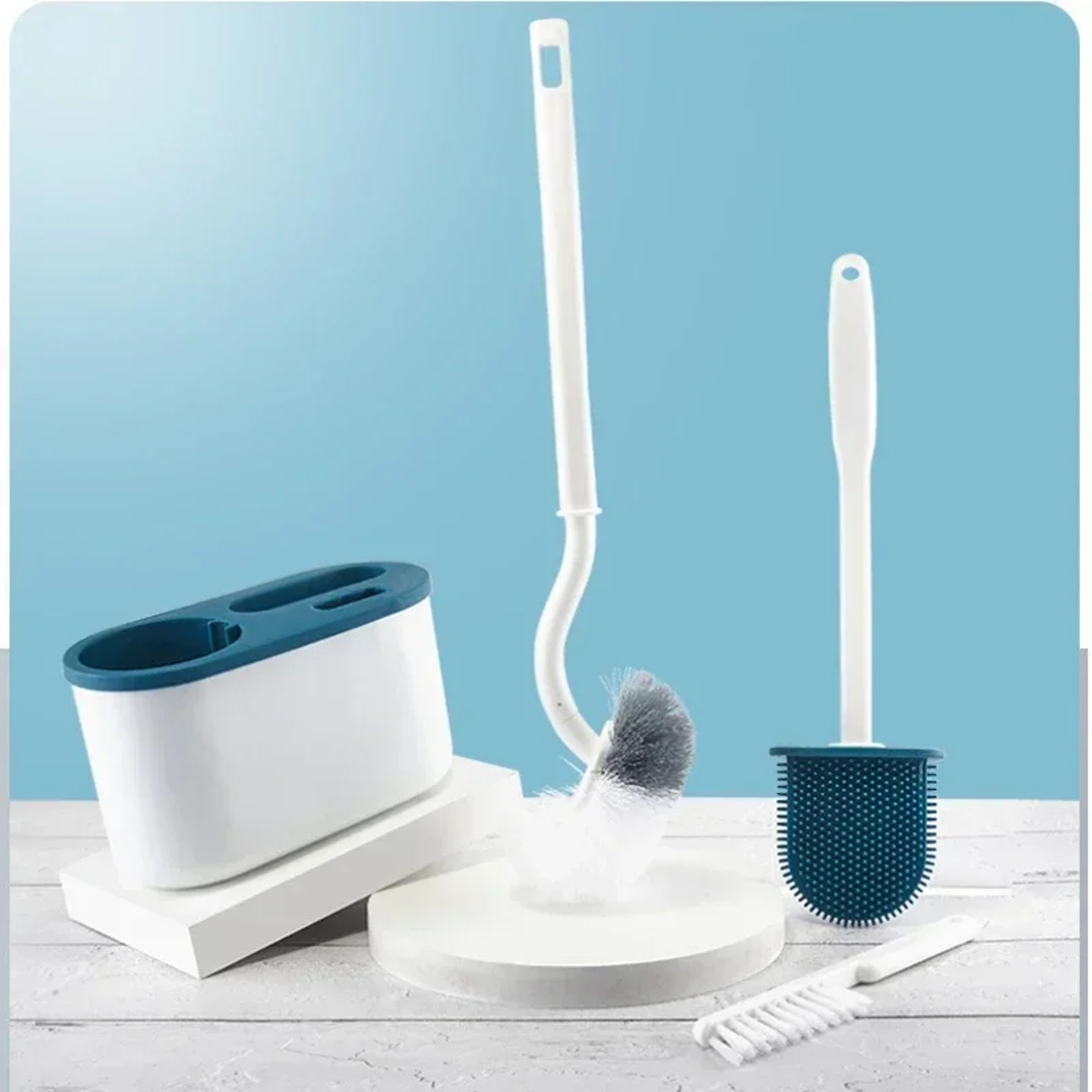 Silicone Toilet Brush Wall Mounted Toilet Brush with Holder for Deep Bathroom Cleaning – view 2