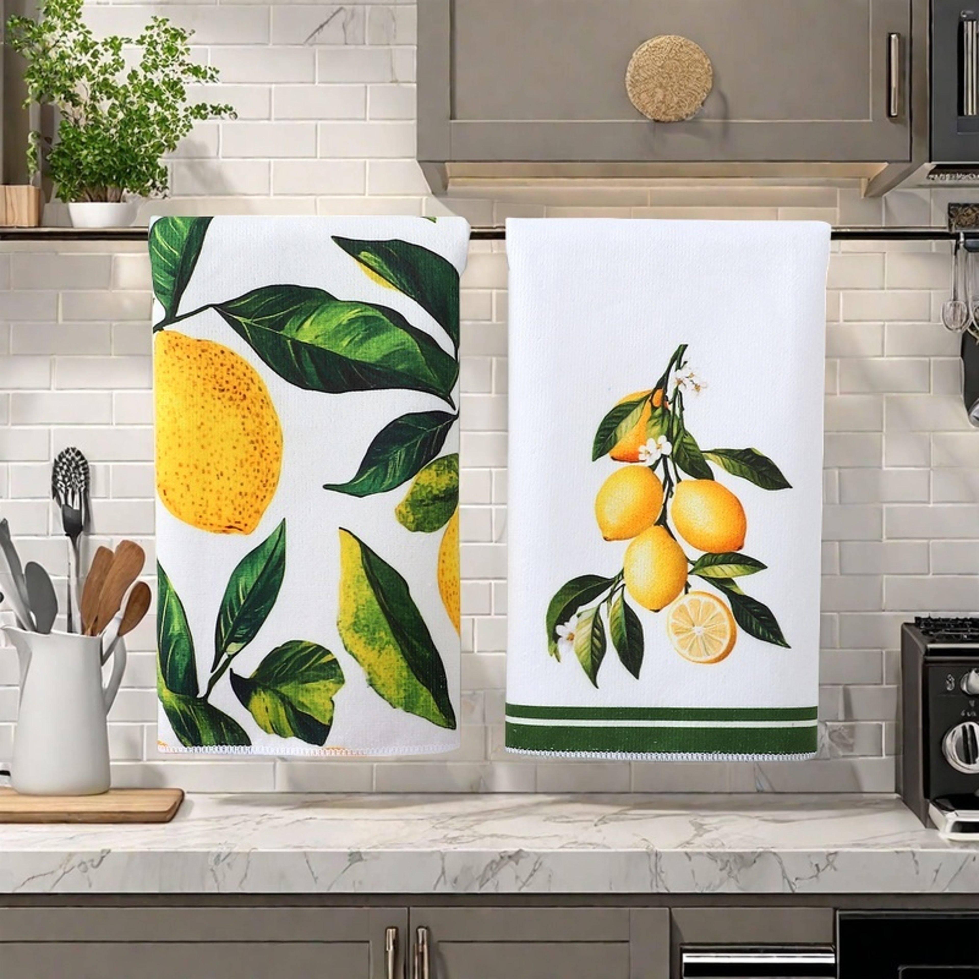 Fresh Lemon Kitchen Dish Towel Absorbent Kitchen Towels With Quick Dry Microfiber Design 3