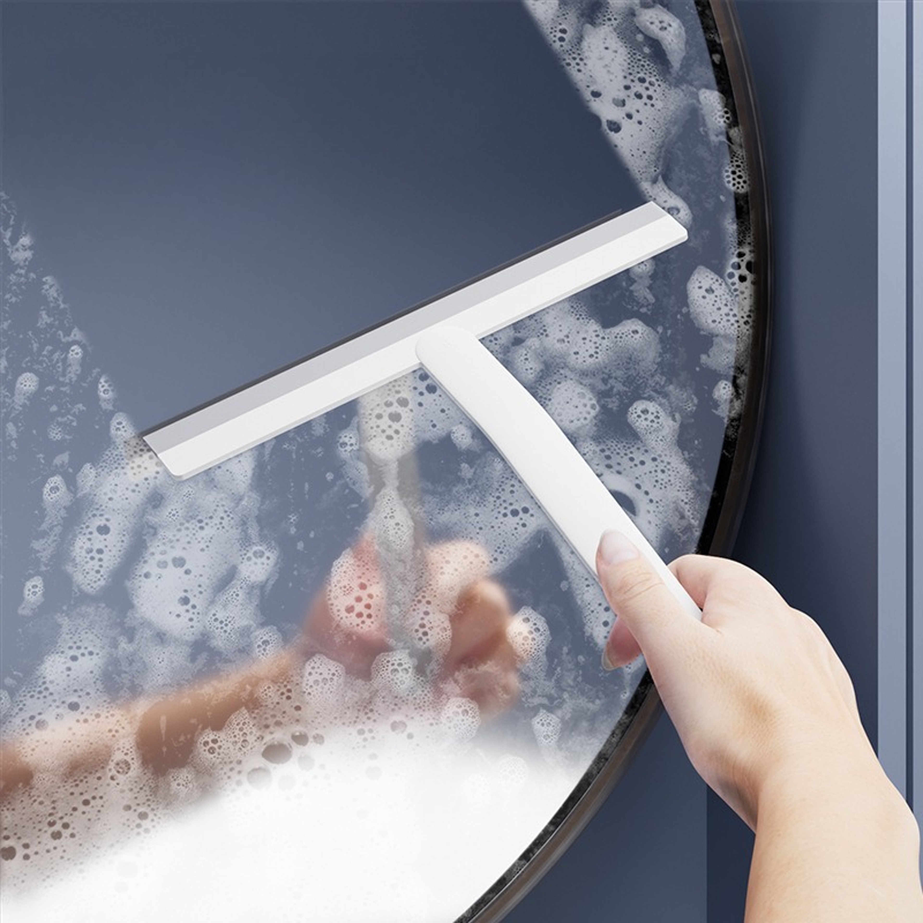Soft Rubber Glass Scraper Window Squeegee for Bathroom Floors, Mirrors & Glass Cleaning – view 1