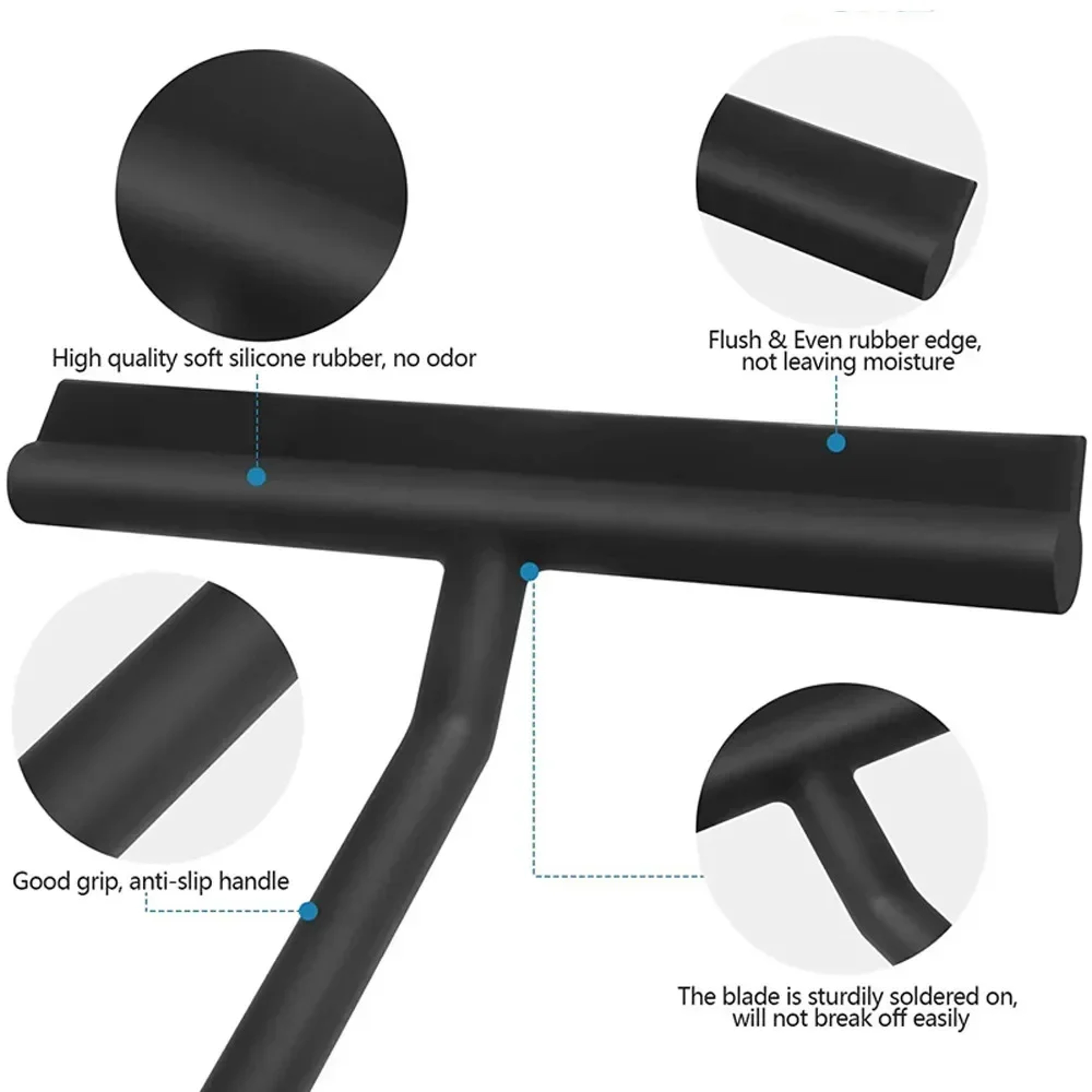 Premium Shower Squeegee with Wall Hanger for Glass, Mirrors & Windows – view 3