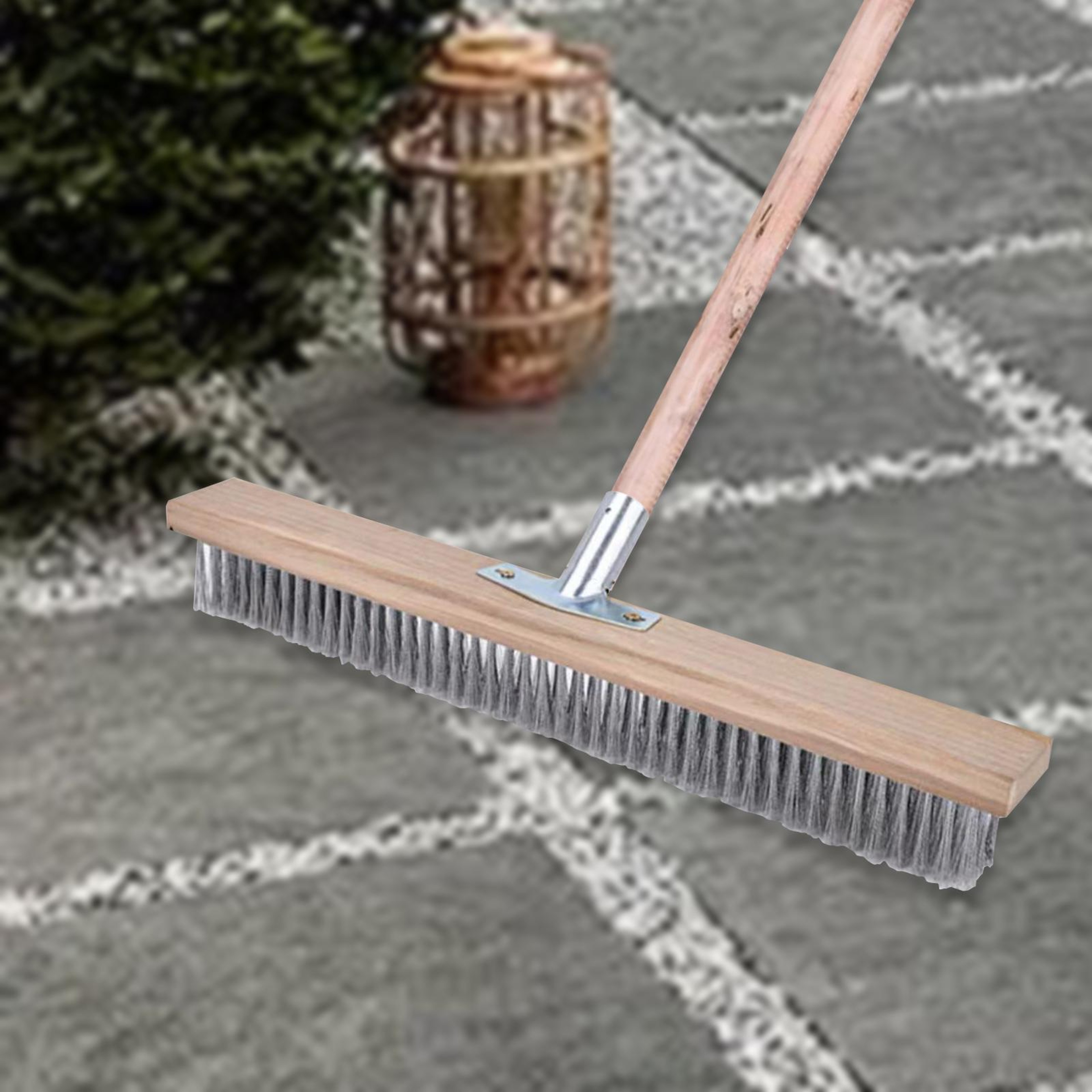Heavy Duty Stainless Steel Wire Brush Floor Scrub Brush for Pool, Deck & Concrete Cleaning – view 1
