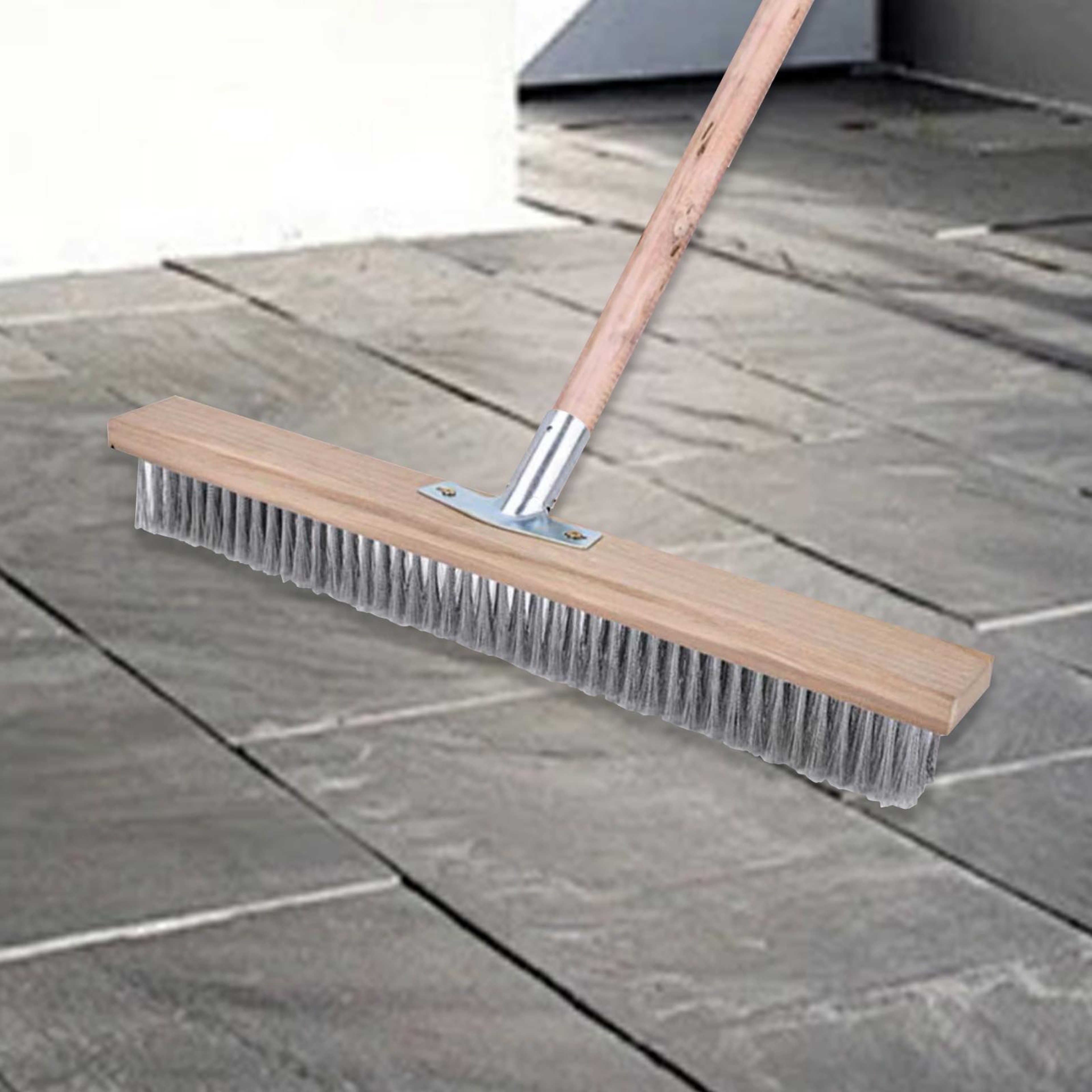 Heavy Duty Stainless Steel Wire Brush Floor Scrub Brush for Pool, Deck & Concrete Cleaning – view 2
