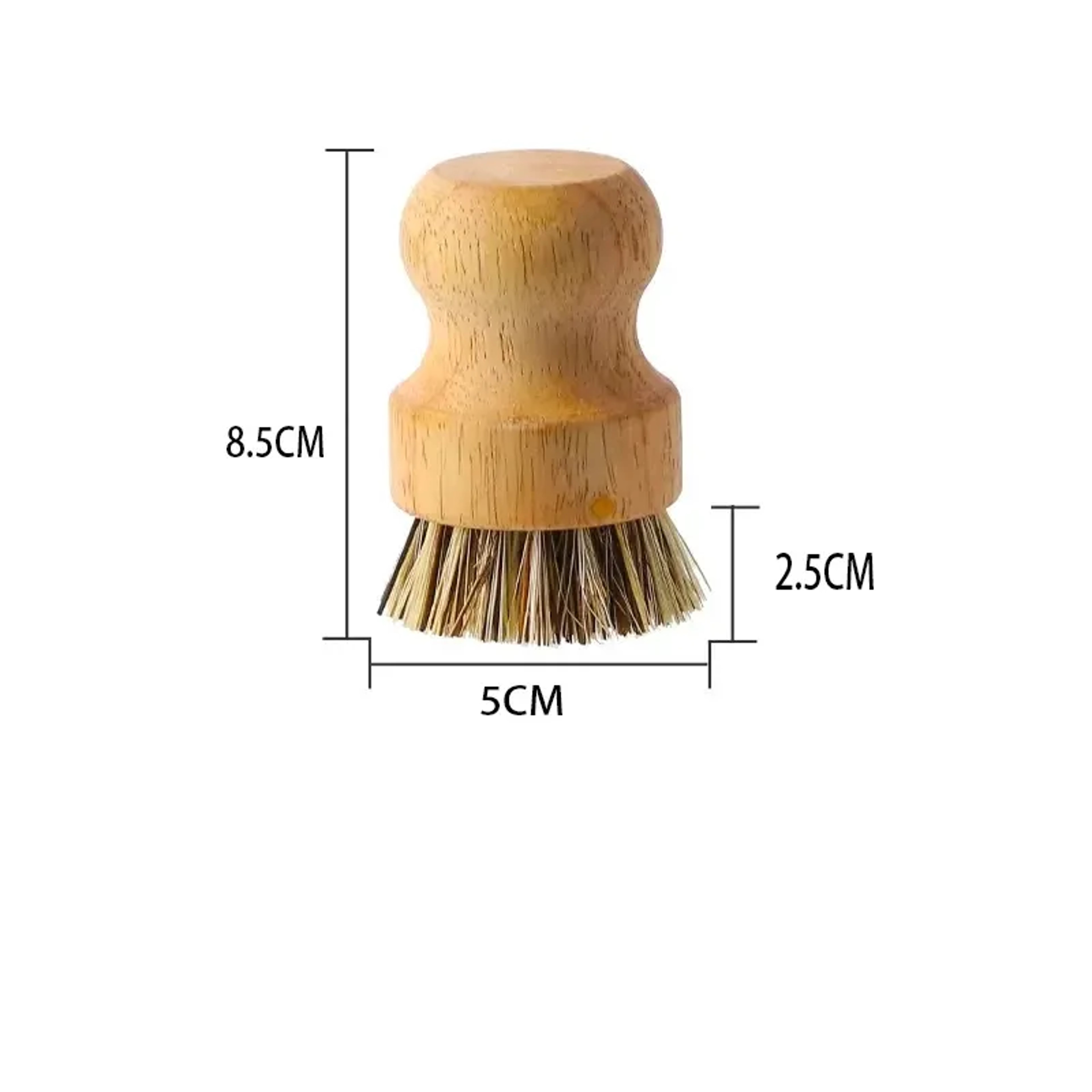 EcoClean Bamboo Dish Brush With Natural Sisal Bristles For Cast Iron Pots Pans  Produce 1