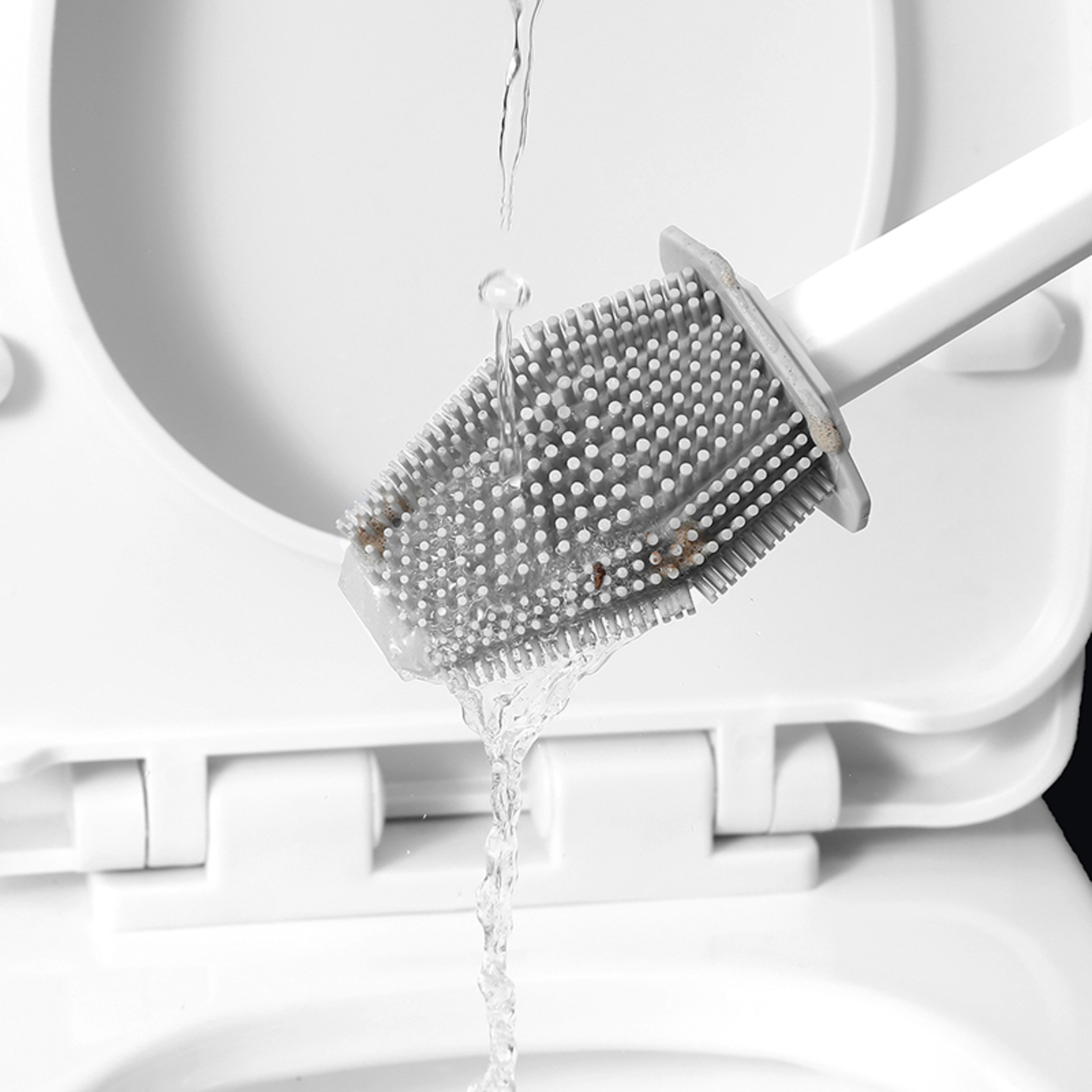 Diamond Wall Mounted Silicone Toilet Brush & Holder for Deep Bathroom Cleaning – view 2
