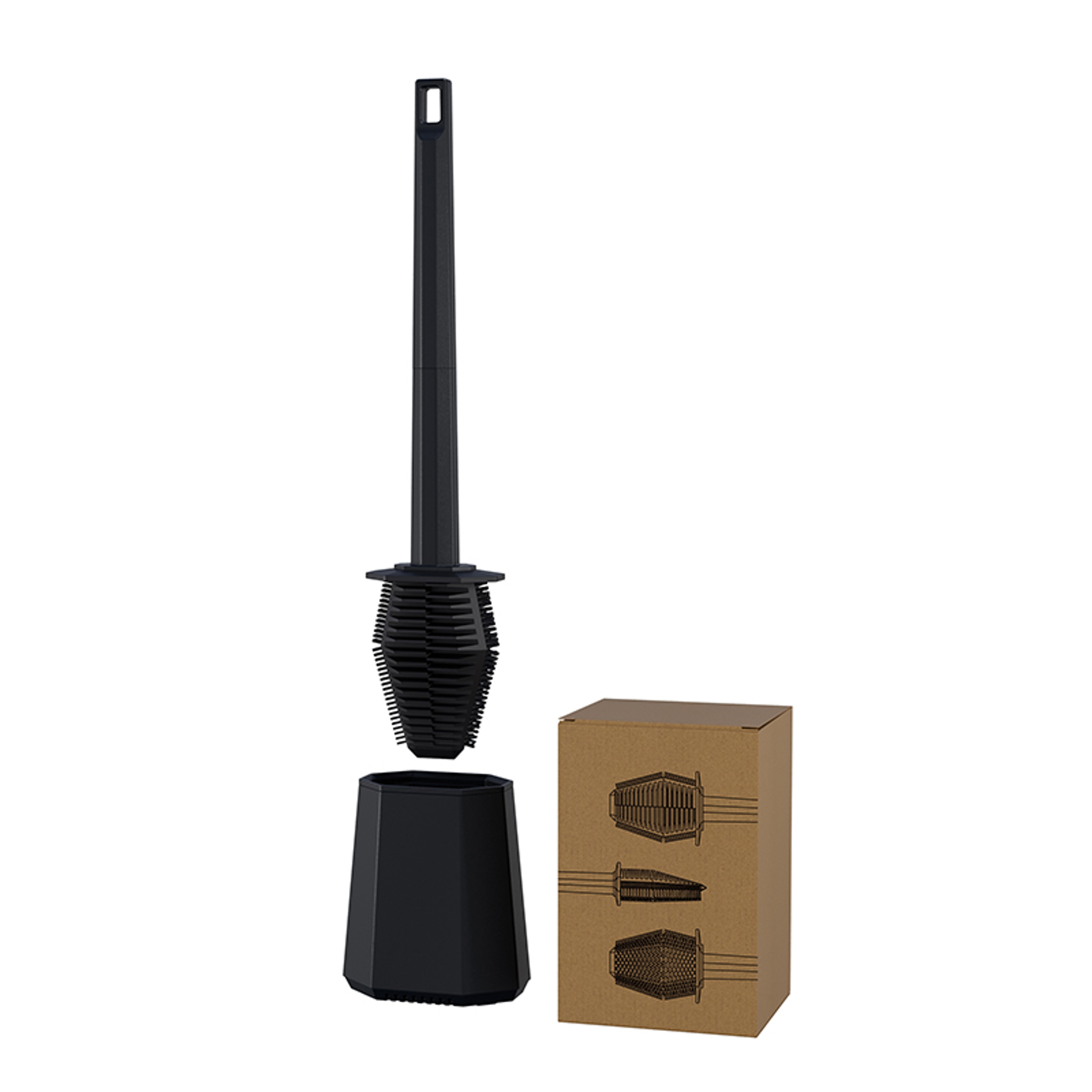 Diamond Wall Mounted Silicone Toilet Brush & Holder for Deep Bathroom Cleaning – view 7