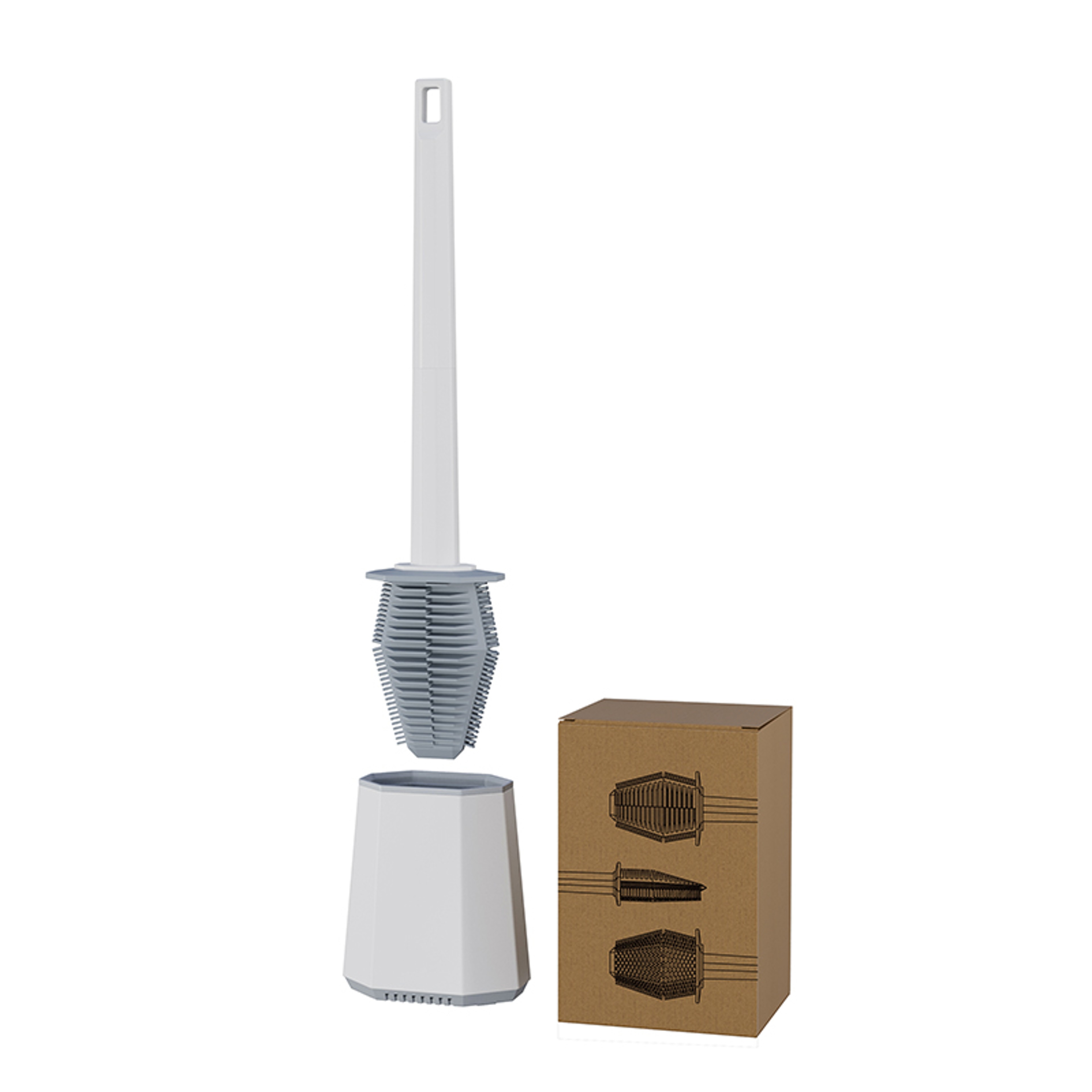 Diamond Wall Mounted Silicone Toilet Brush & Holder for Deep Bathroom Cleaning – view 8