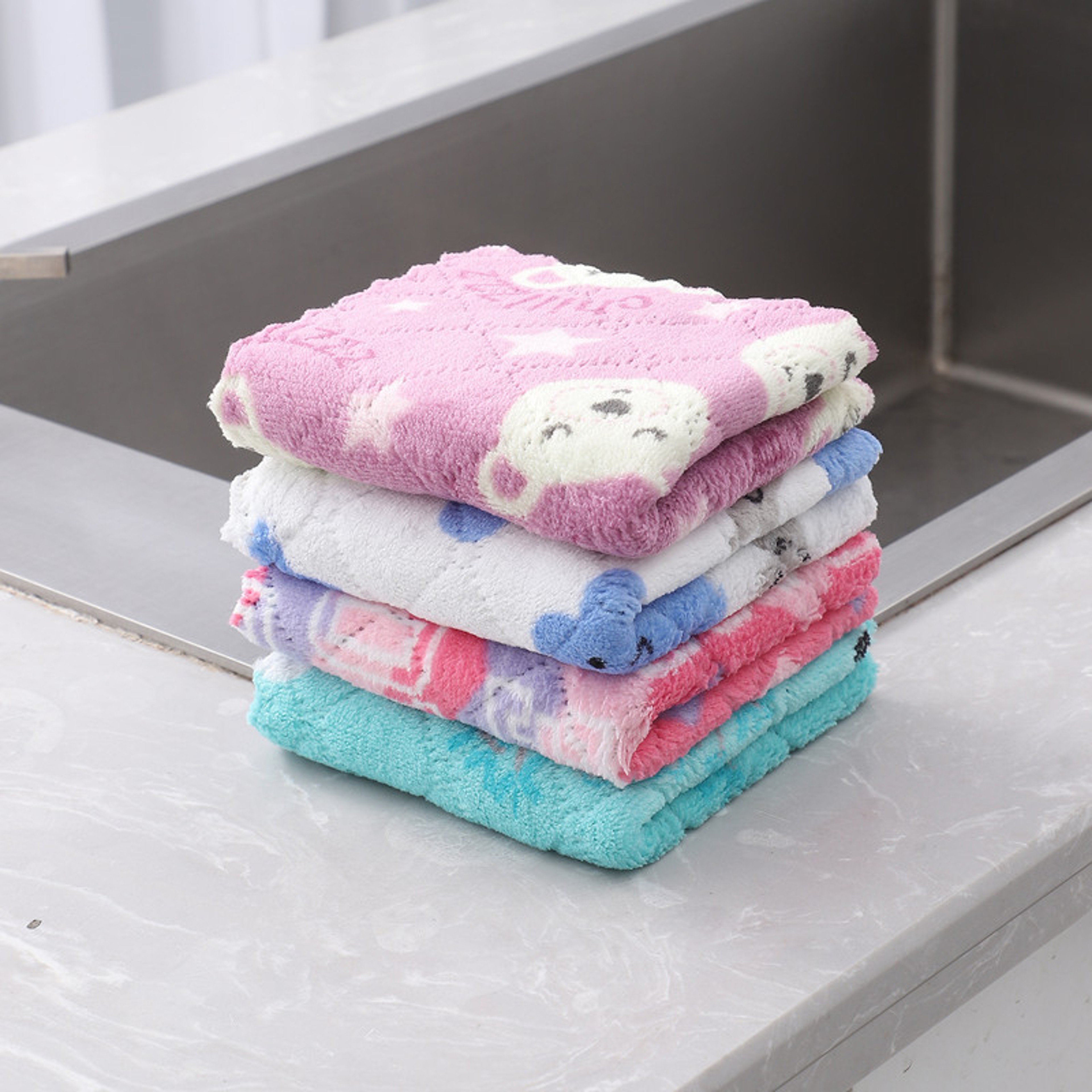 Ultra Absorbent Microfiber Cleaning Cloth Kitchen Towel Set for Streak Free Everyday Cleaning – view 5