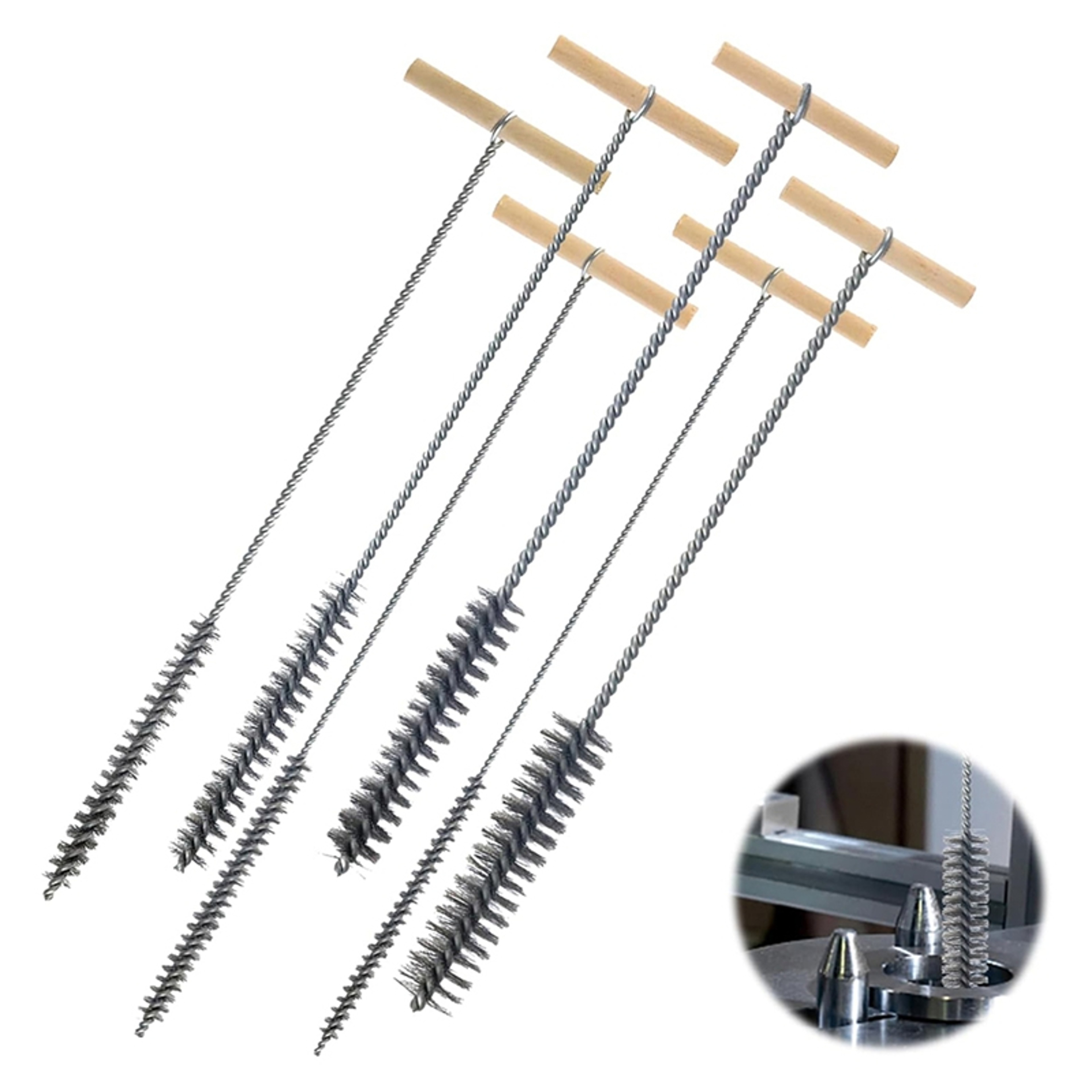 Drill Hole Brush Set Stainless Steel Pipe & Bore Cleaning Brush Kit – view 7