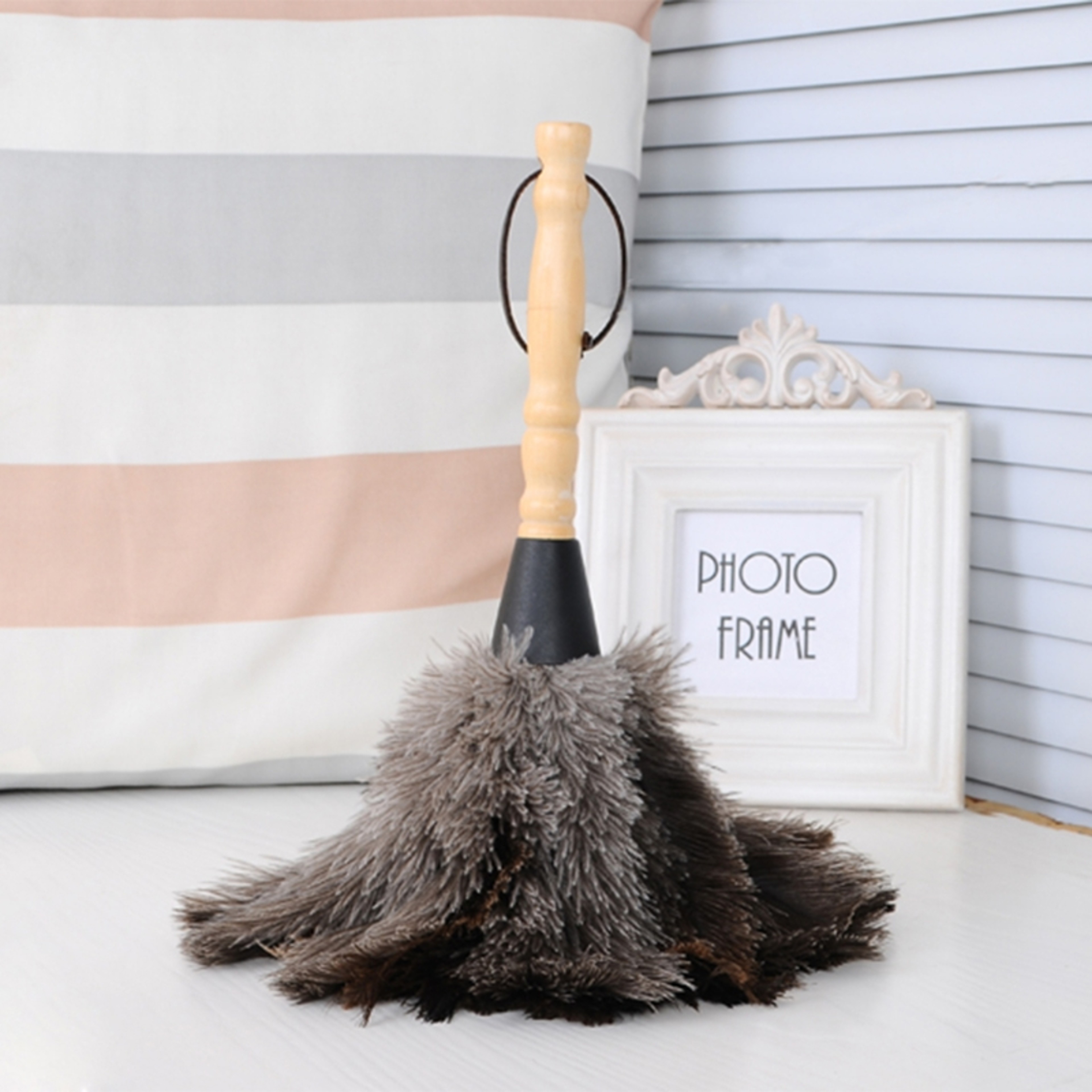 Premium Ostrich Feather Duster with Wooden Handle Reusable Car Duster for Home & Auto Cleaning – view 2