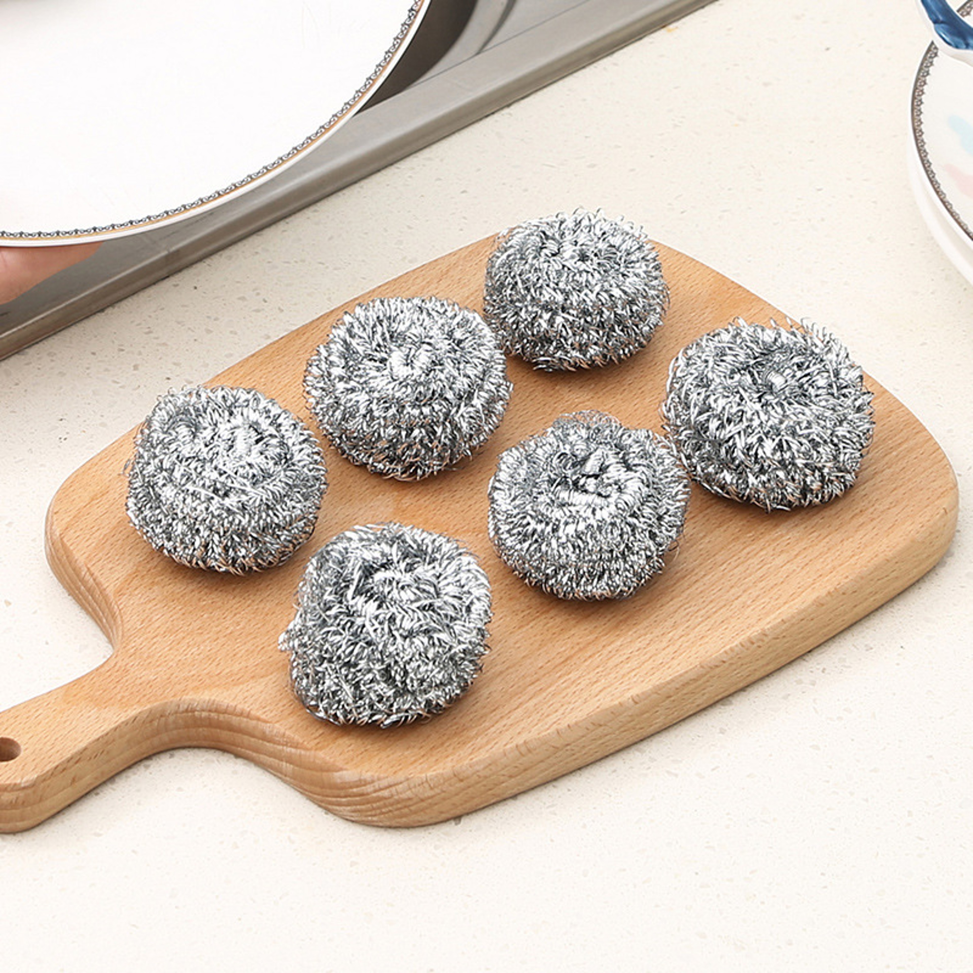Heavy Duty Stainless Steel Scrubber Piece Scouring Pad Set for Pots, Pans & Kitchen Cleaning – view 1