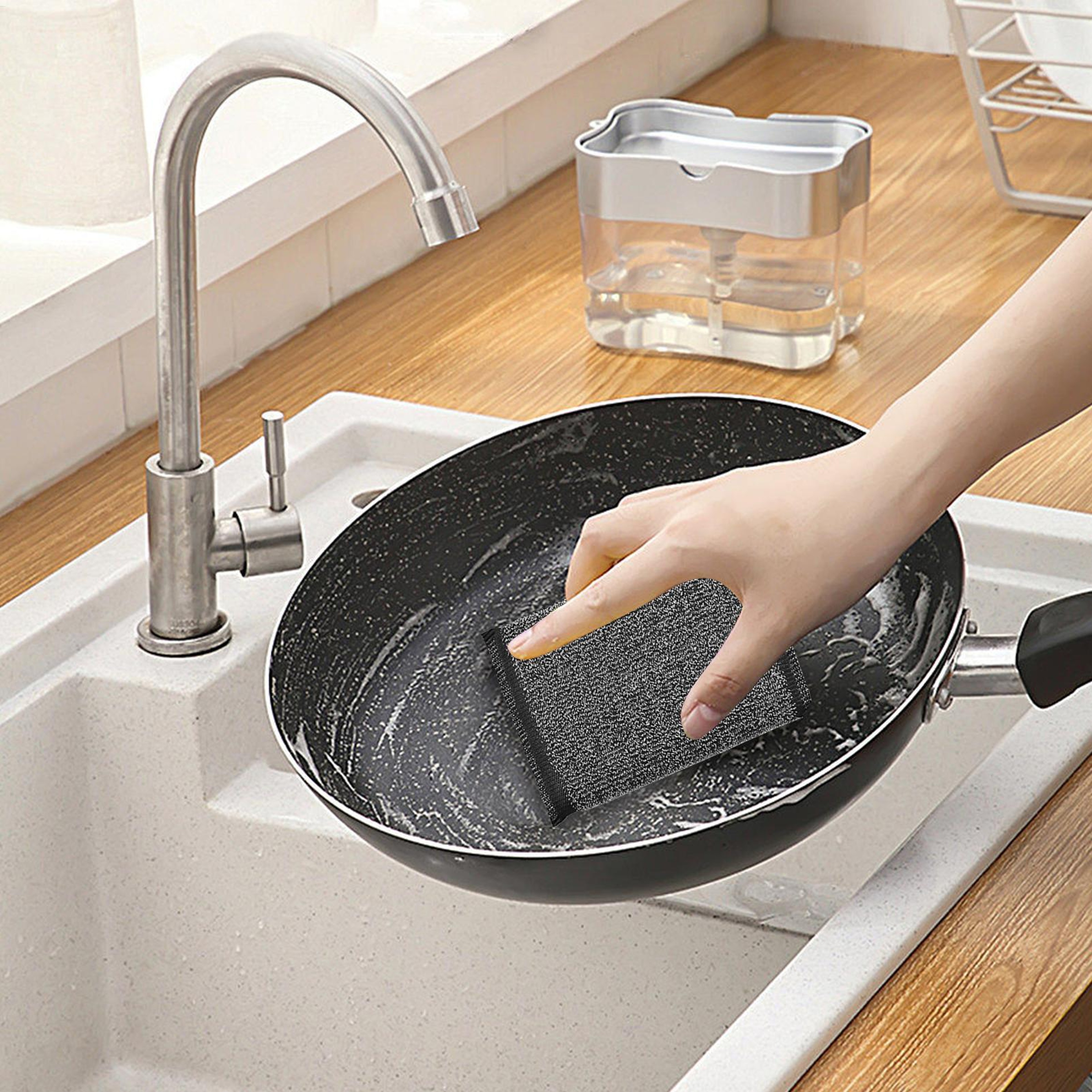 Reusable Non Scratch Dish Sponge Set  Pack Kitchen Cleaning Scrub Pads 1