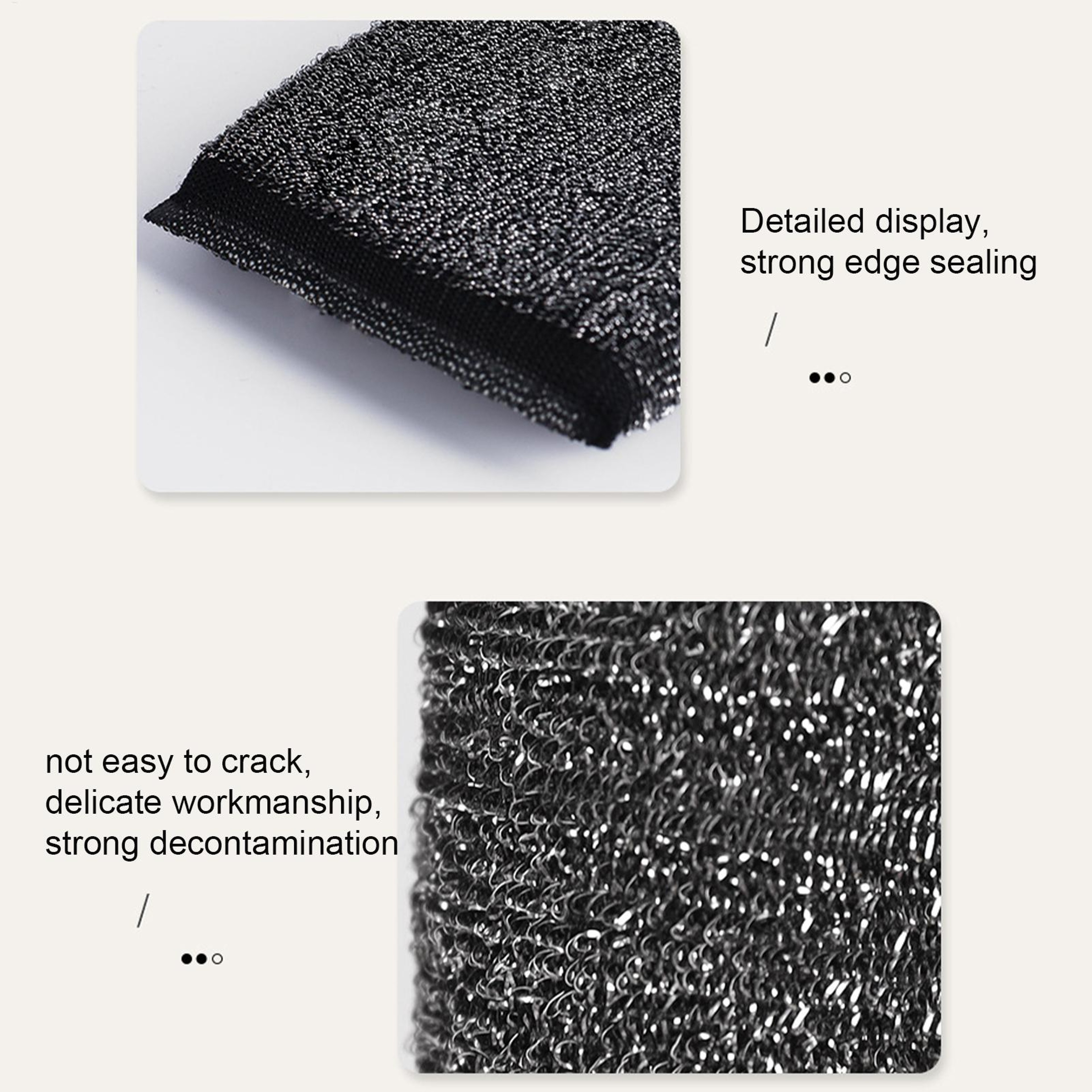 Reusable Non Scratch Dish Sponge Set  Pack Kitchen Cleaning Scrub Pads 4