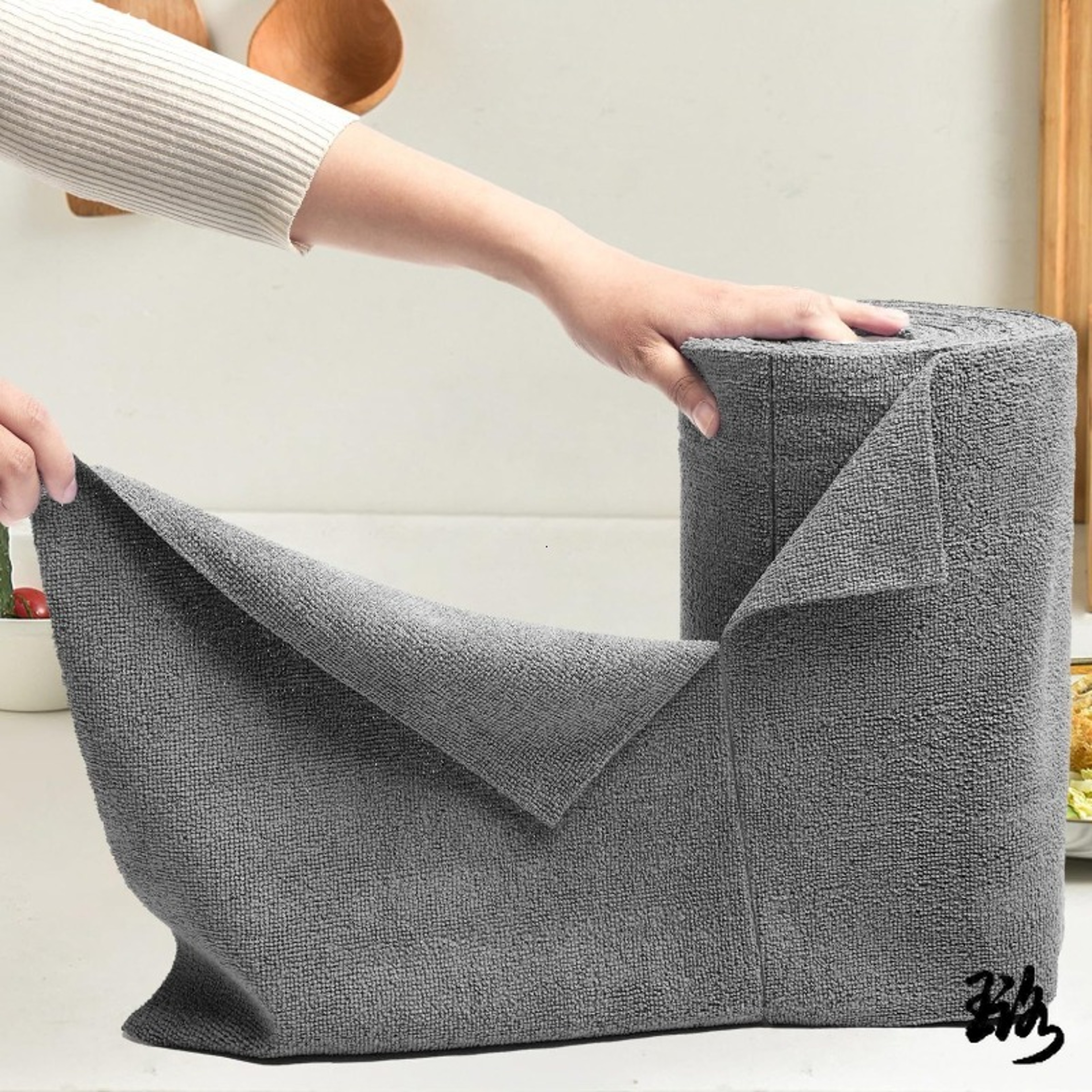 EcoClean Reusable Cleaning Wipes Roll Sheet Microfiber Cleaning Cloth Paper Towel Replacement 0
