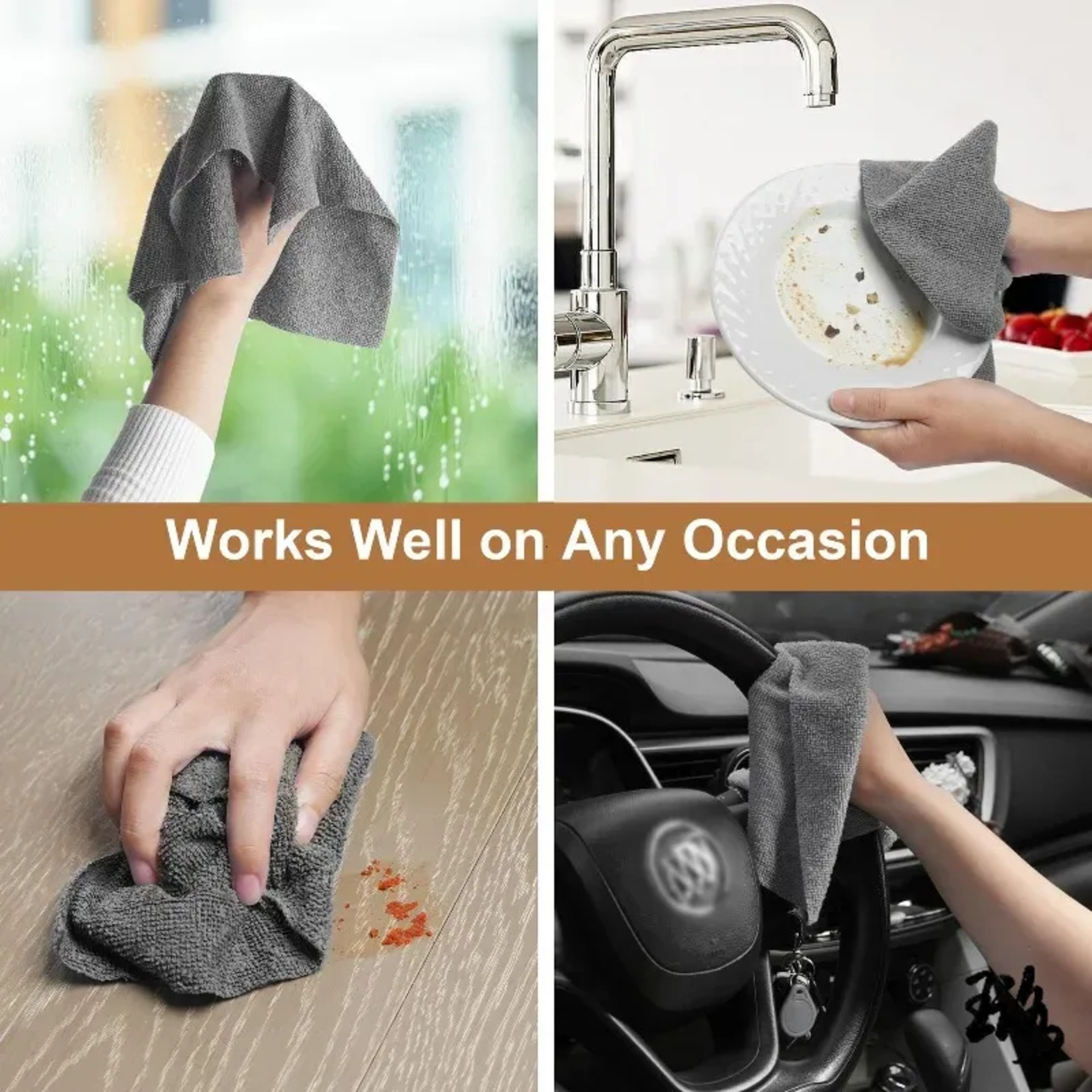 EcoClean Reusable Cleaning Wipes Roll Sheet Microfiber Cleaning Cloth Paper Towel Replacement 4
