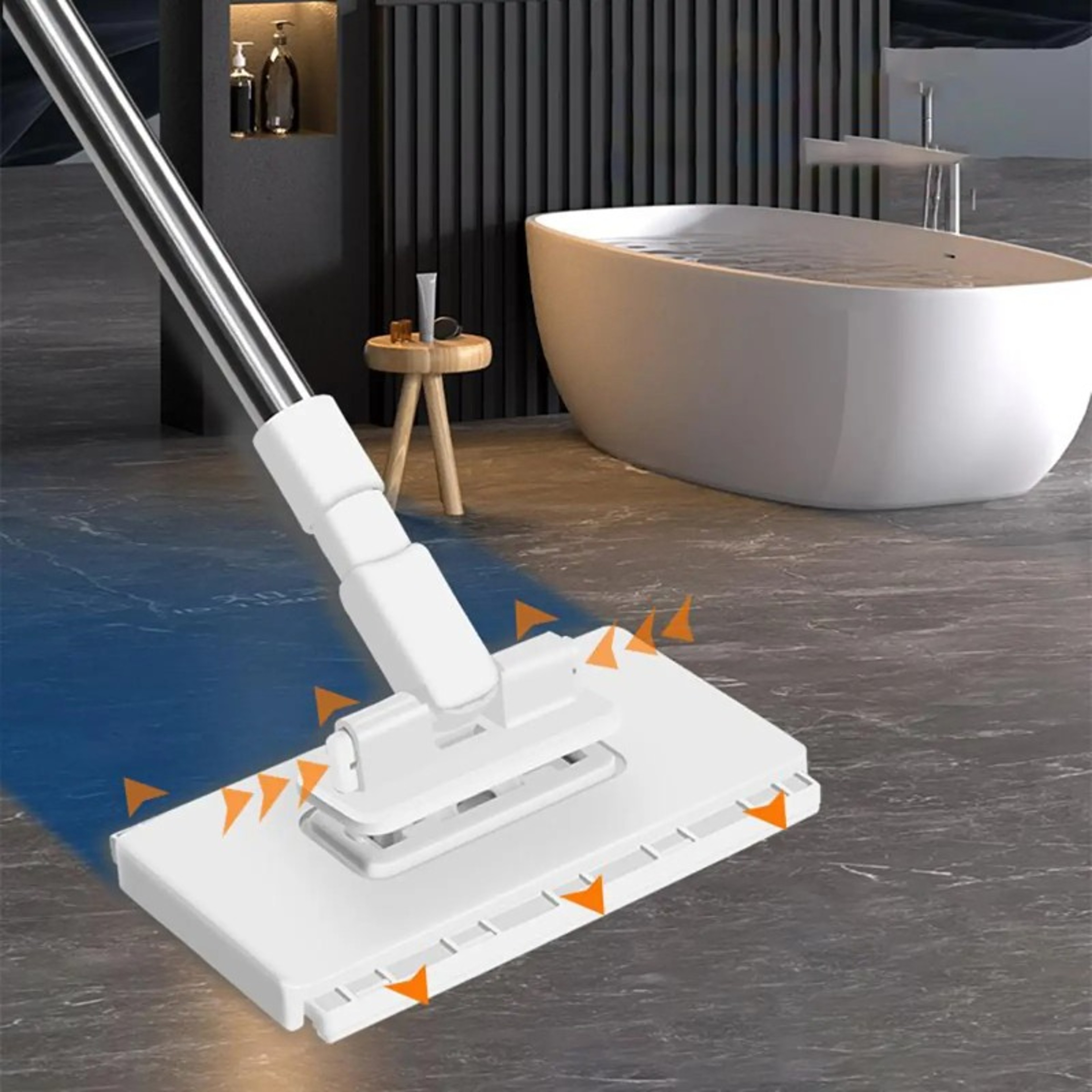 Hands Free One Button Reusable Mop with Rotating Flat Floor Mop Head – view 1