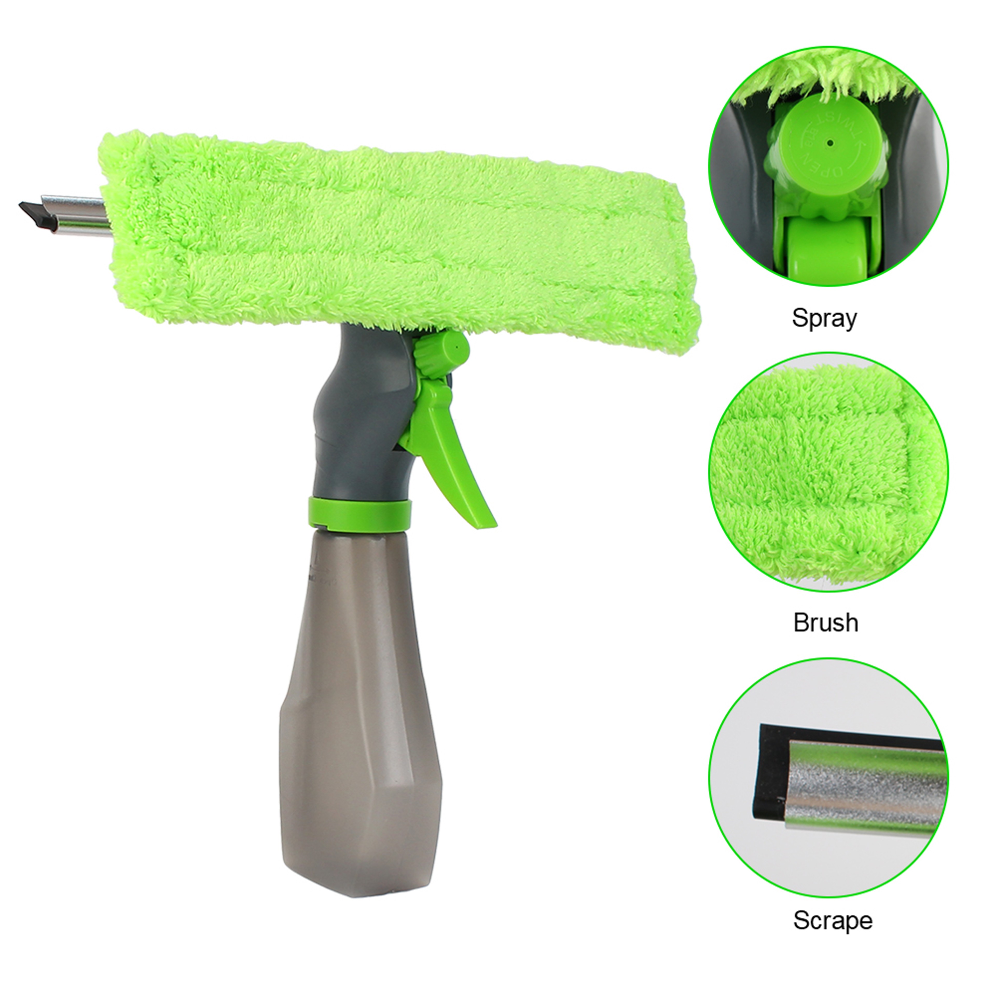 Window Cleaner Spray Bottle with Microfiber Window Cleaner Pad & Window Squeegee – view 1