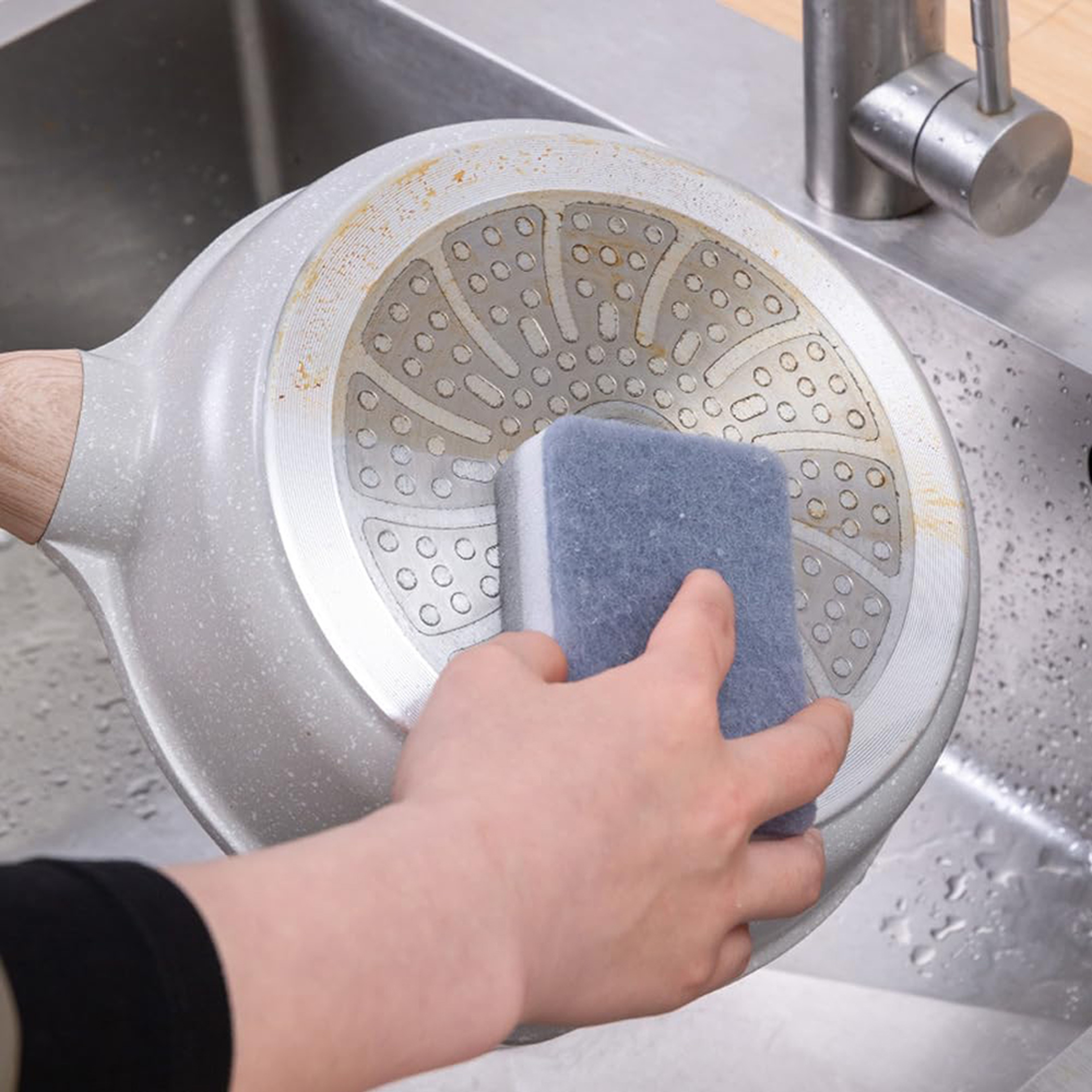Double Sided Dishwashing Sponge Scouring Pad Reusable Kitchen Cleaning Cloth 3
