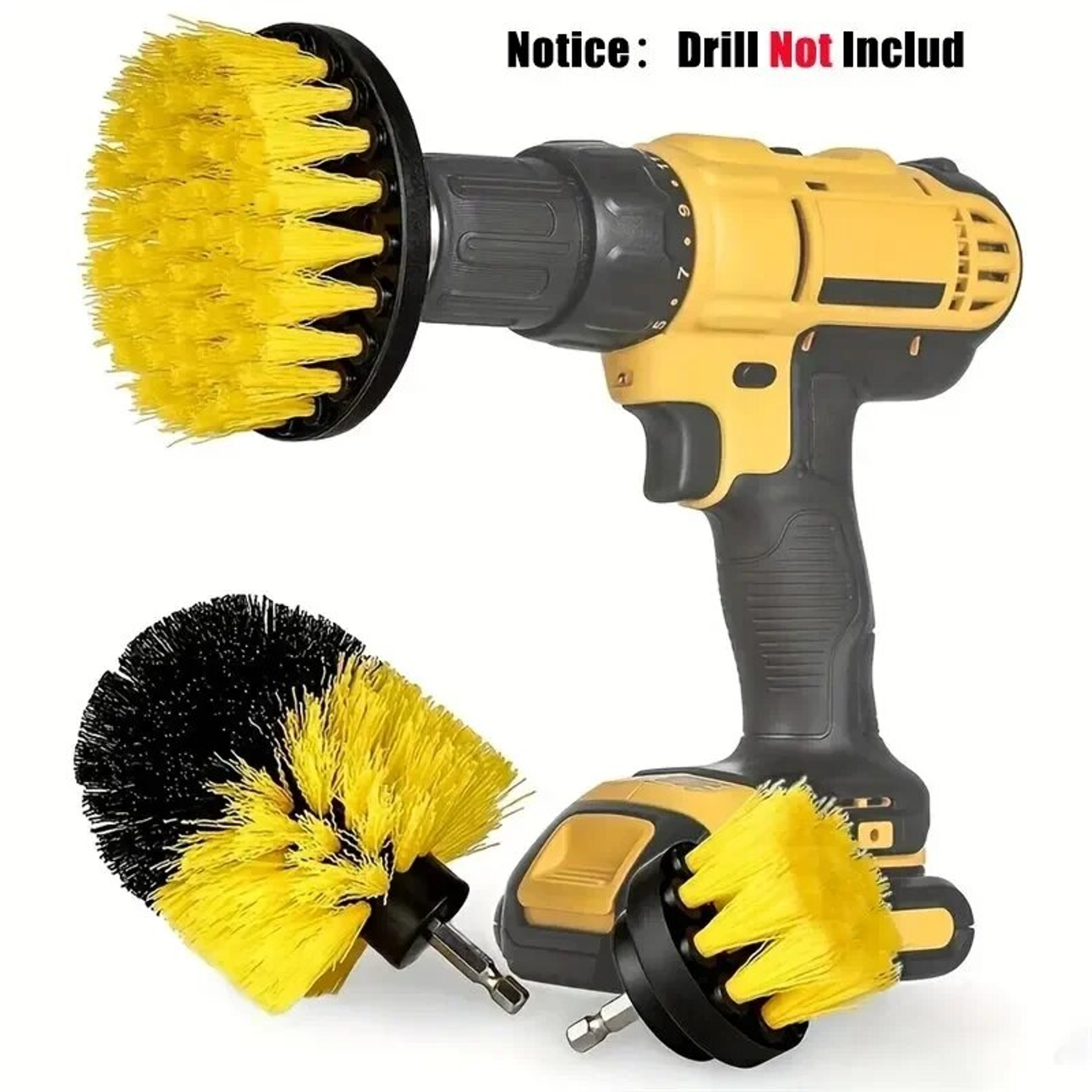 TurboClean Drill Brush Attachment Set 3PCS Power Scrubber For Bathroom Tile Grout  Carpet 0