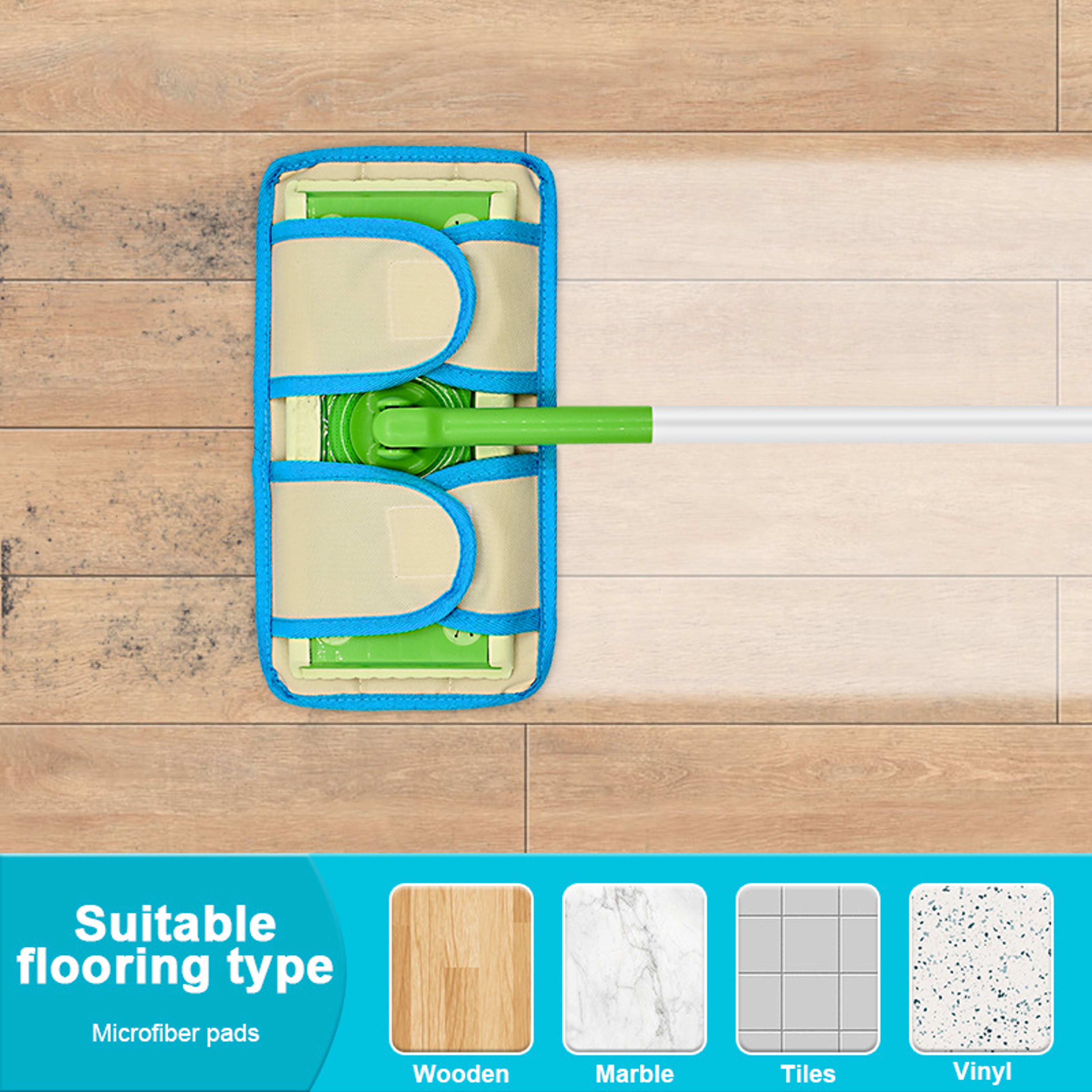 Reusable Microfiber Mop Pads for Swiffer Sweeper Compatible Wet & Dry Washable Floor Cleaning Cloths – view 6