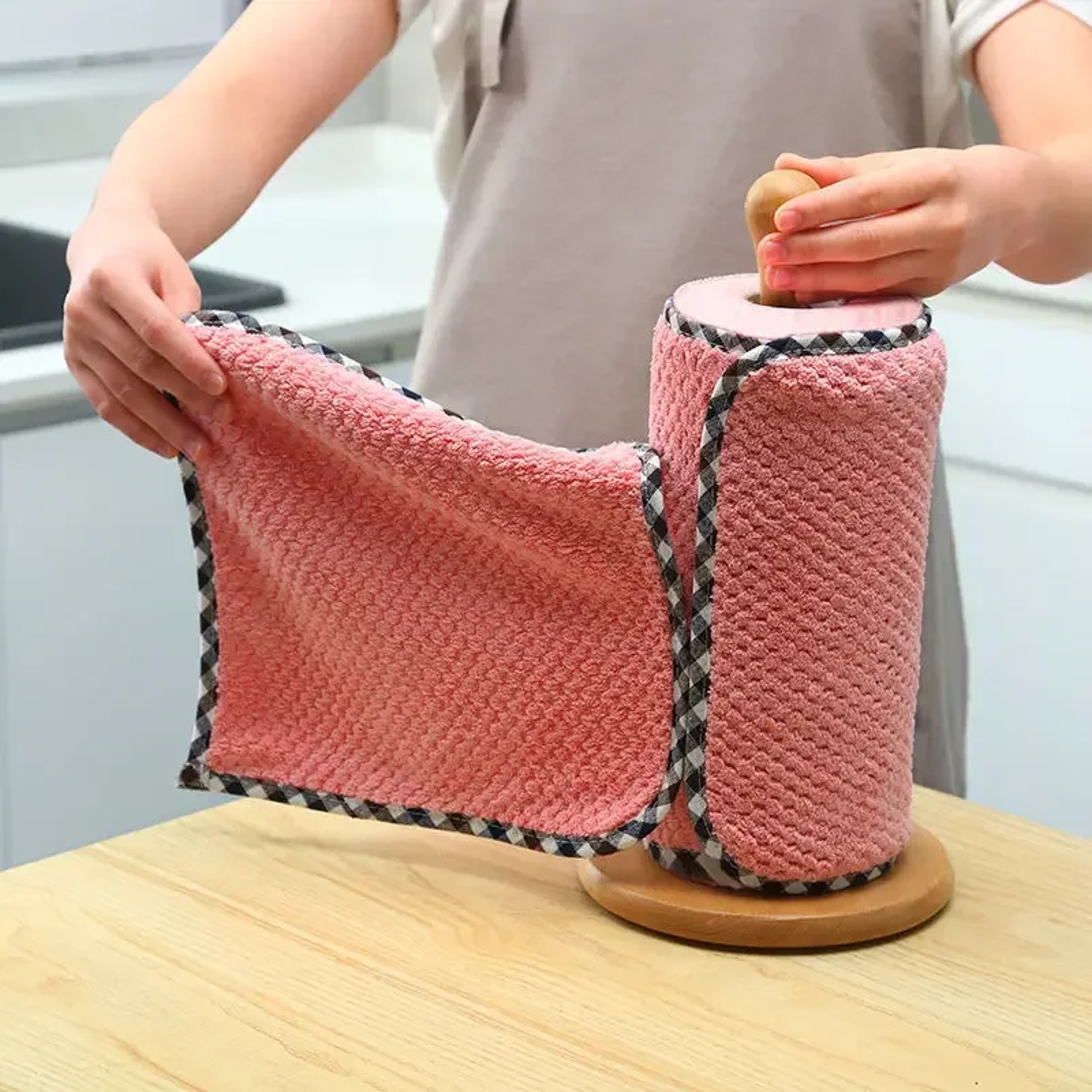 Ultra Absorbent Coral Fleece Dish Cloth Non Stick Oil Lint Free Reusable Kitchen Cleaning Towel – view 1